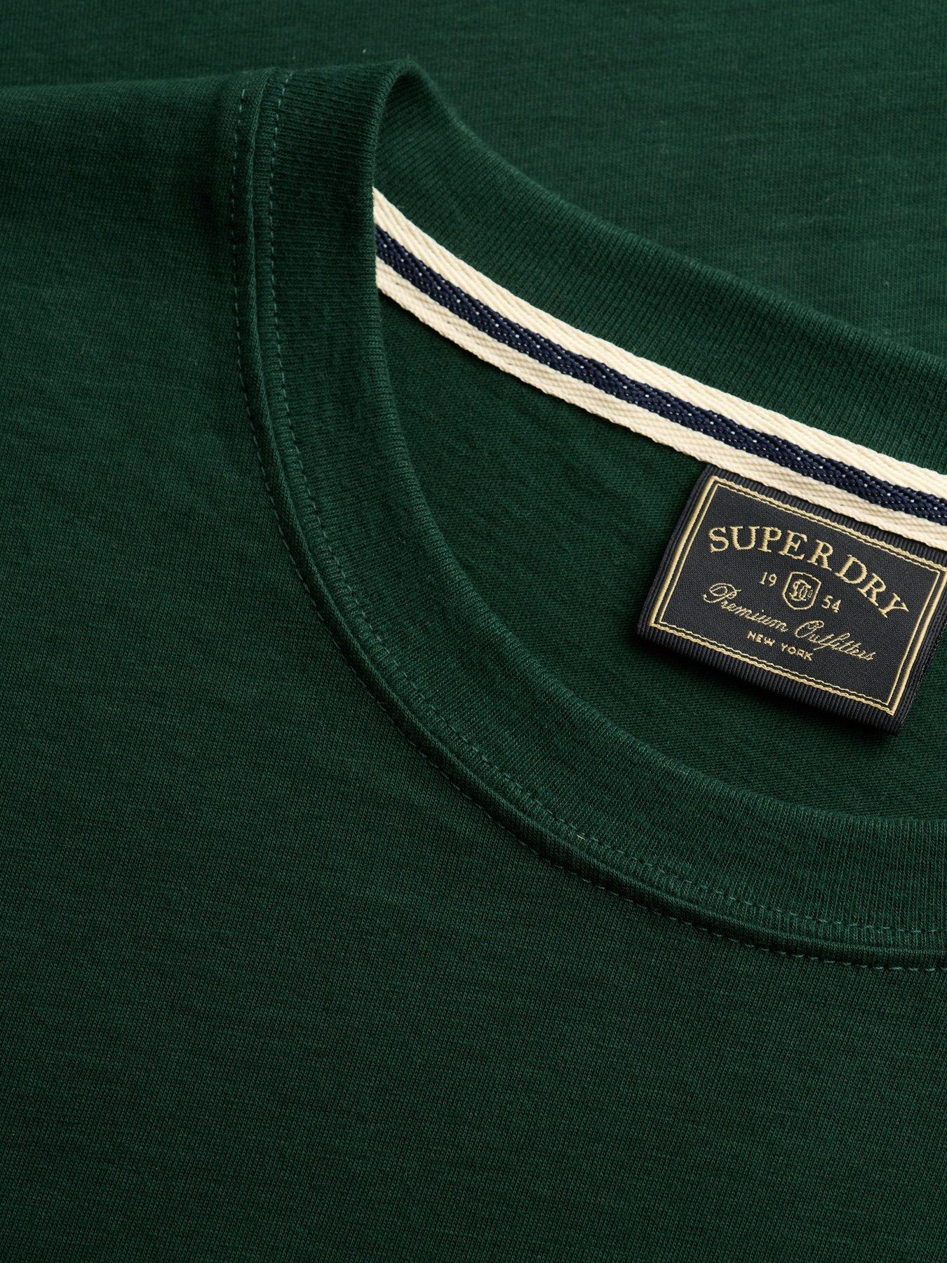 Image 6 of 6 of Superdry Mens Essential Slim Fit Organic Cotton Logo T-Shirt - Green