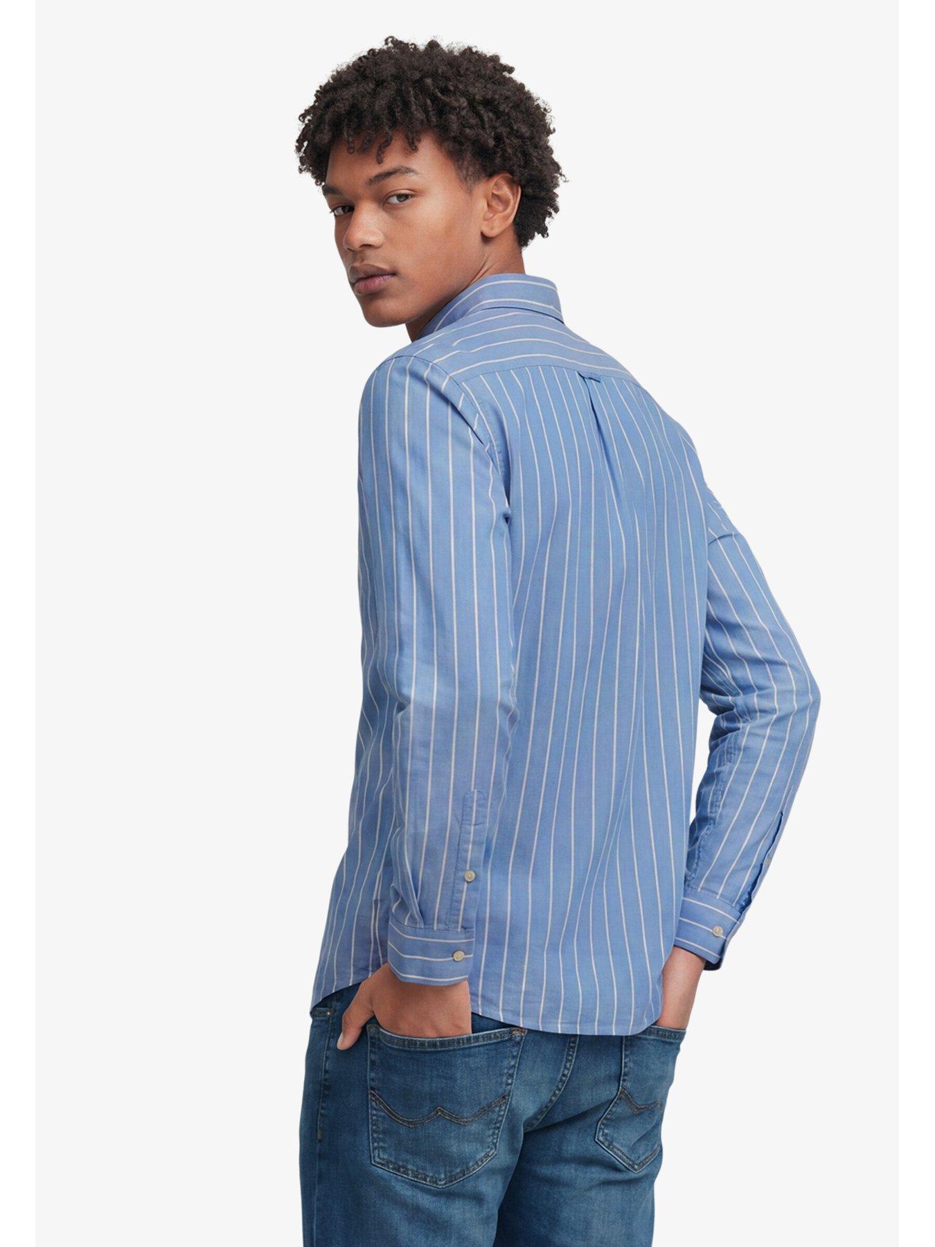 Image 2 of 6 of Superdry Mens Preppy Oxford Relaxed Fit Long Sleeve Shirt - Blue