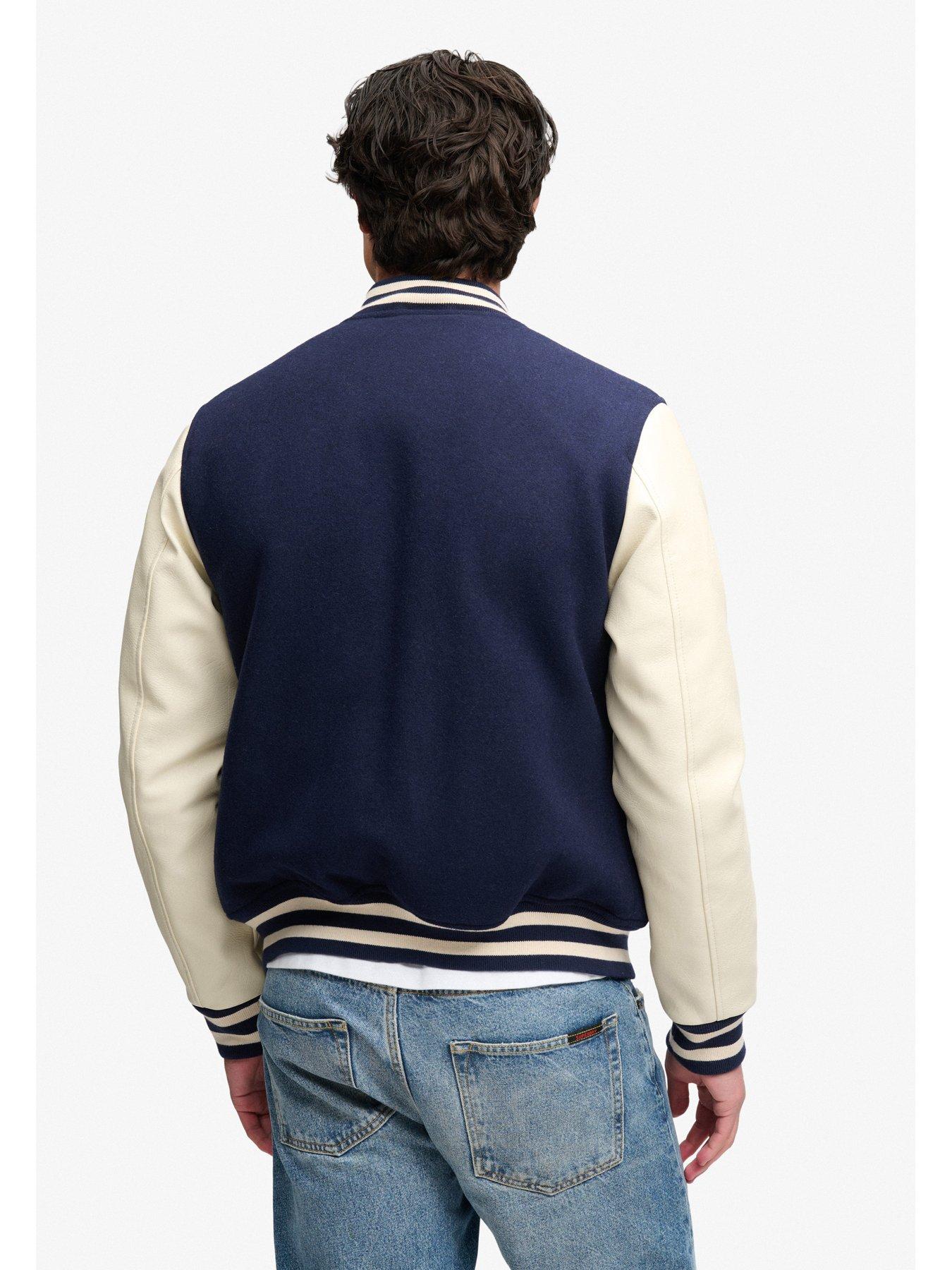Image 2 of 7 of Superdry Superdry Vintage Patched Varsity Jacket - Navy