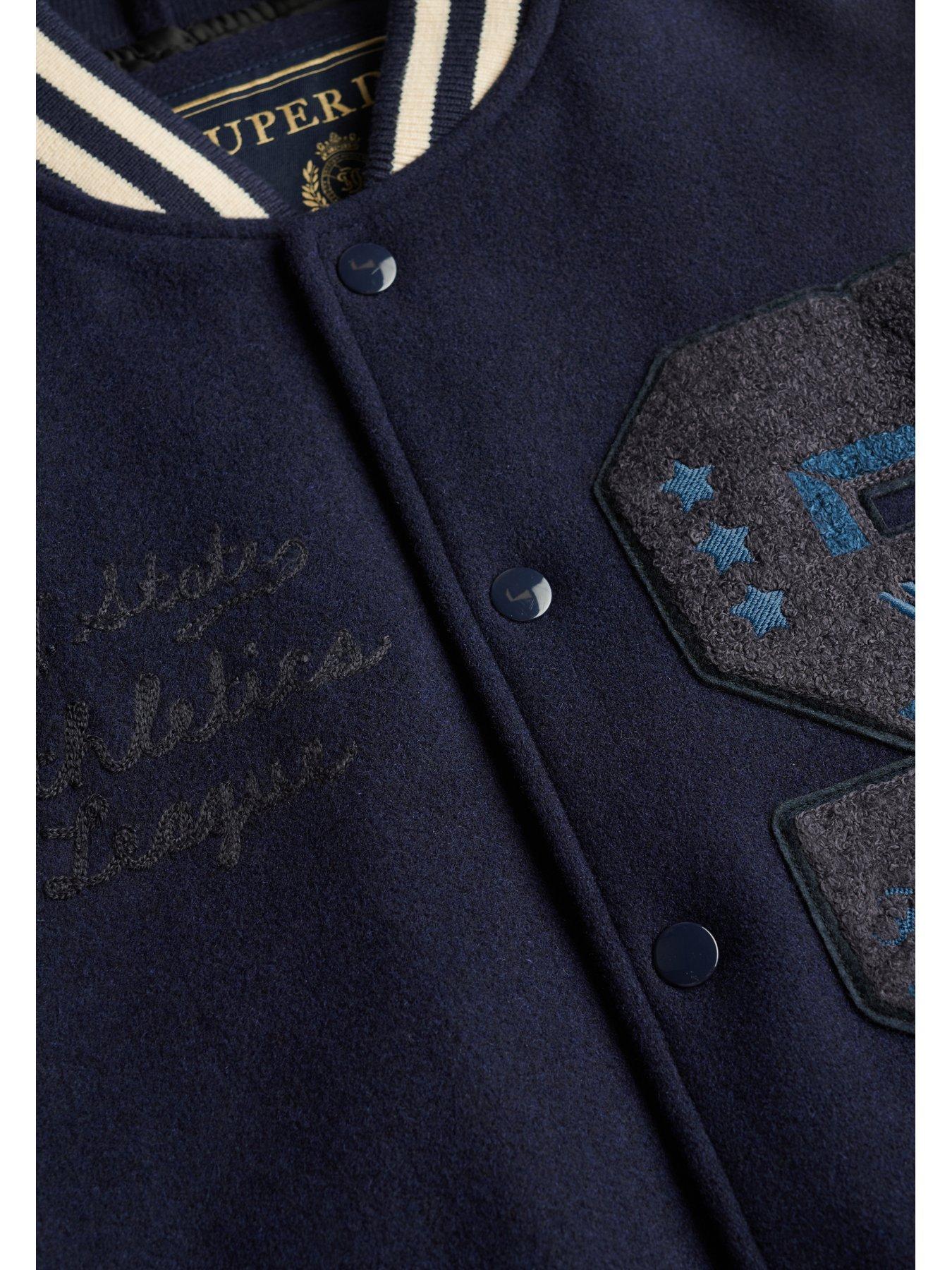 Image 6 of 7 of Superdry Superdry Vintage Patched Varsity Jacket - Navy