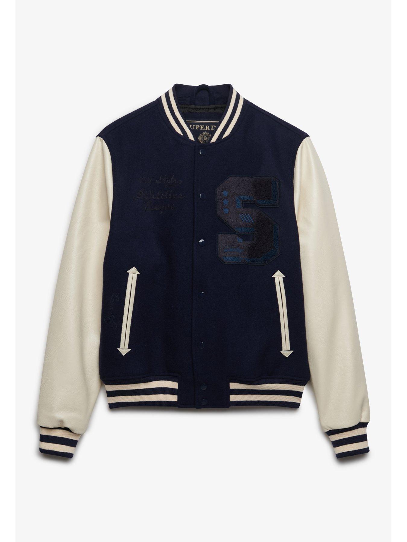 Image 7 of 7 of Superdry Superdry Vintage Patched Varsity Jacket - Navy