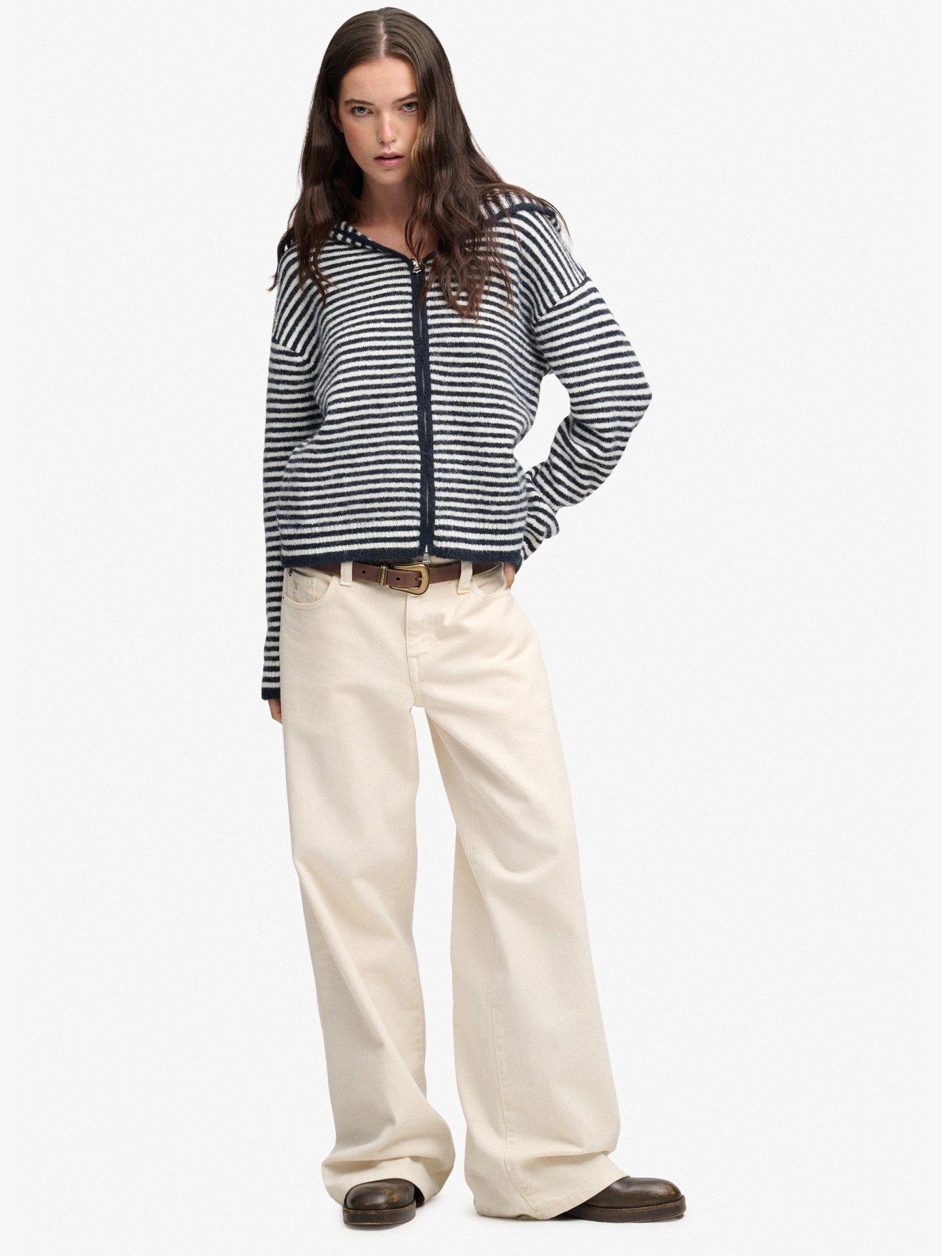 Image 3 of 7 of Superdry Womens Brushed Zip Through Hooded Cardigan - Multi