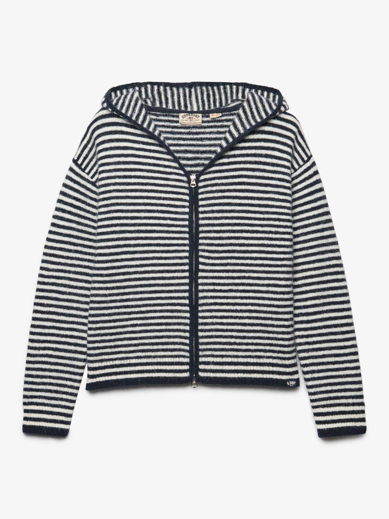 Image 7 of 7 of Superdry Womens Brushed Zip Through Hooded Cardigan - Multi