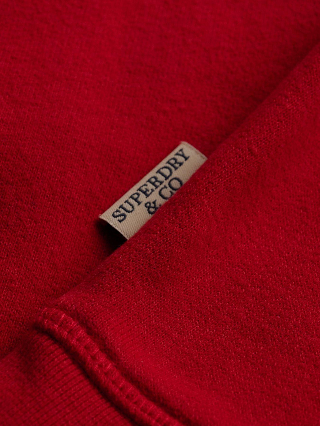 Image 7 of 7 of Superdry Mens Essential Serif Half Zip Sweatshirt - Red
