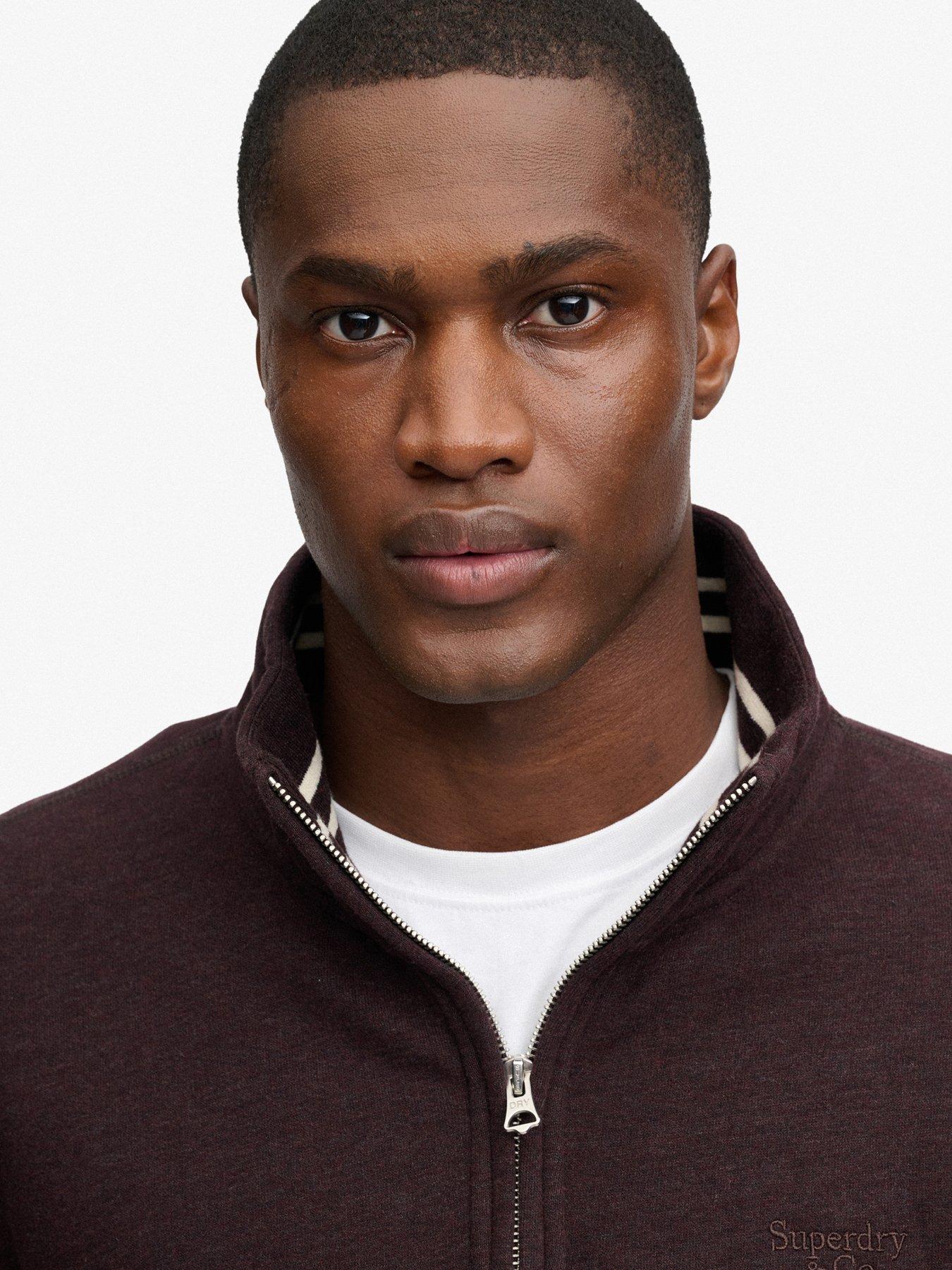 Image 5 of 7 of Superdry Superdry Essential Serif Logo Half Zip Sweat - Dark Red