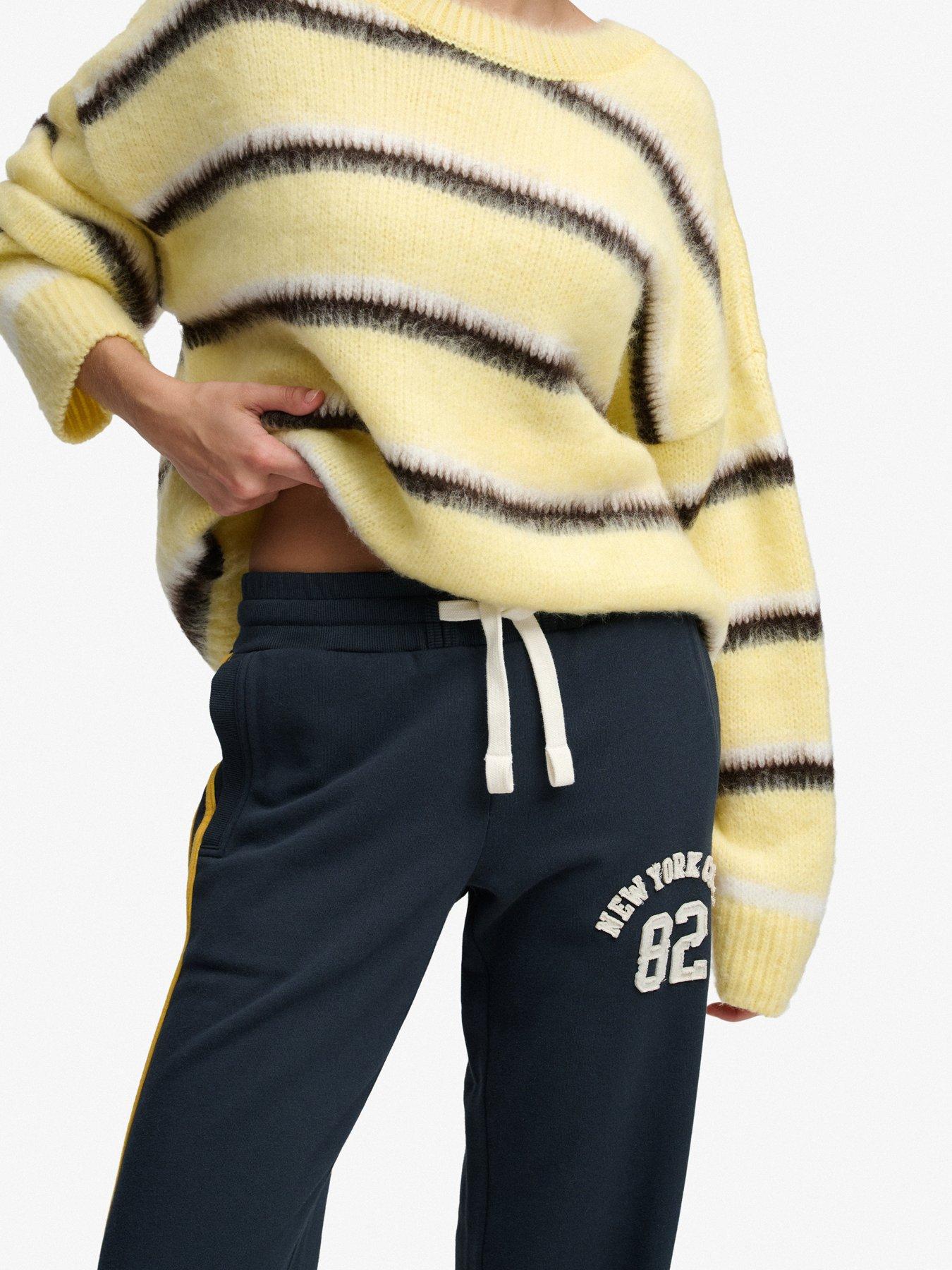 Image 4 of 7 of Superdry Womens Athletic Essentials Hockey Jogging Bottoms - Navy