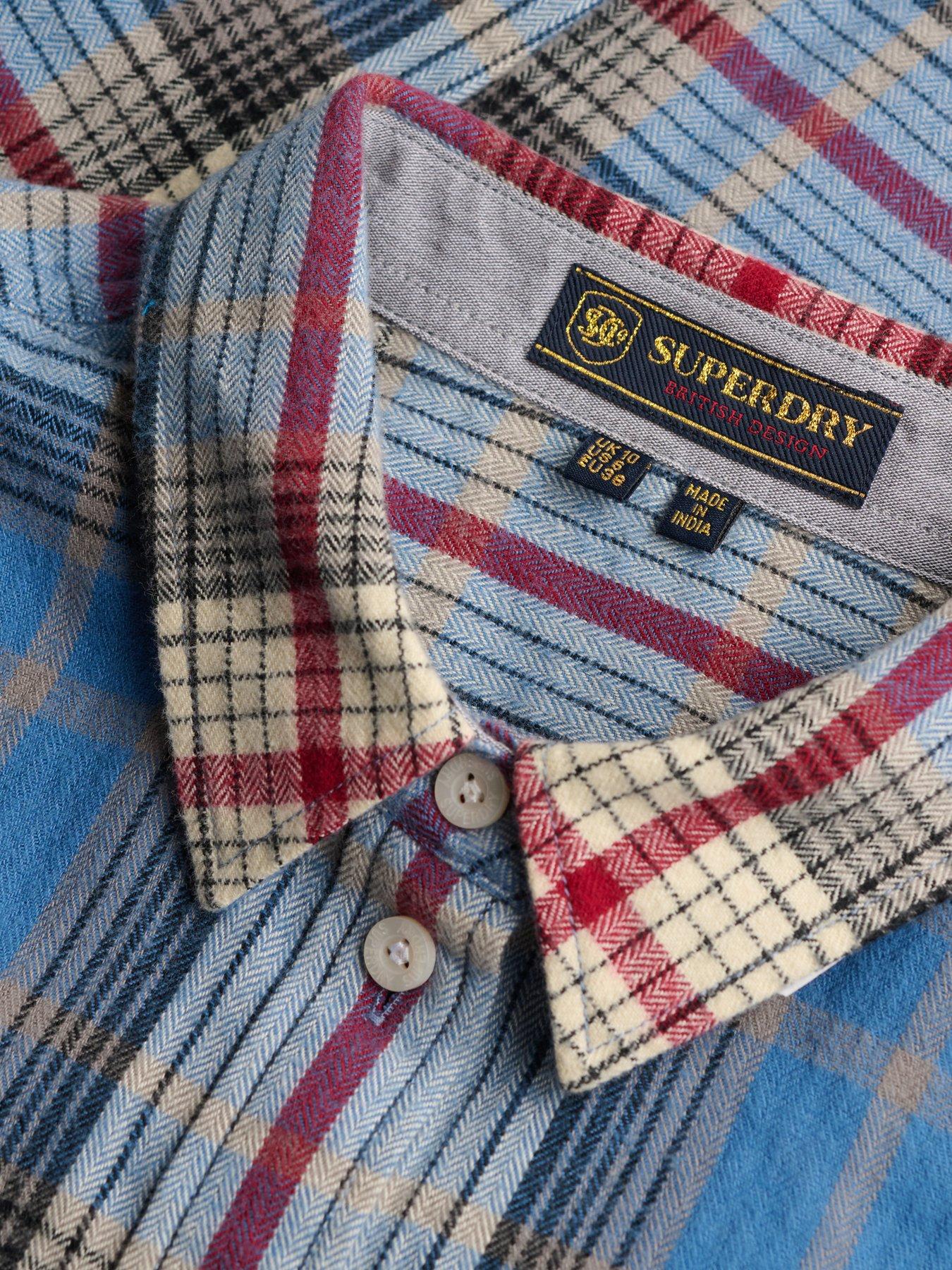 Image 6 of 6 of Superdry Womens Lumberjack Check Organic Cotton Flannel Shirt - Blue