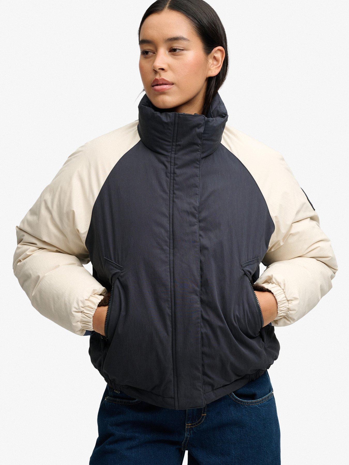 Image 1 of 7 of Superdry Womens Cotton Padded Water-Repellent Jacket - Navy