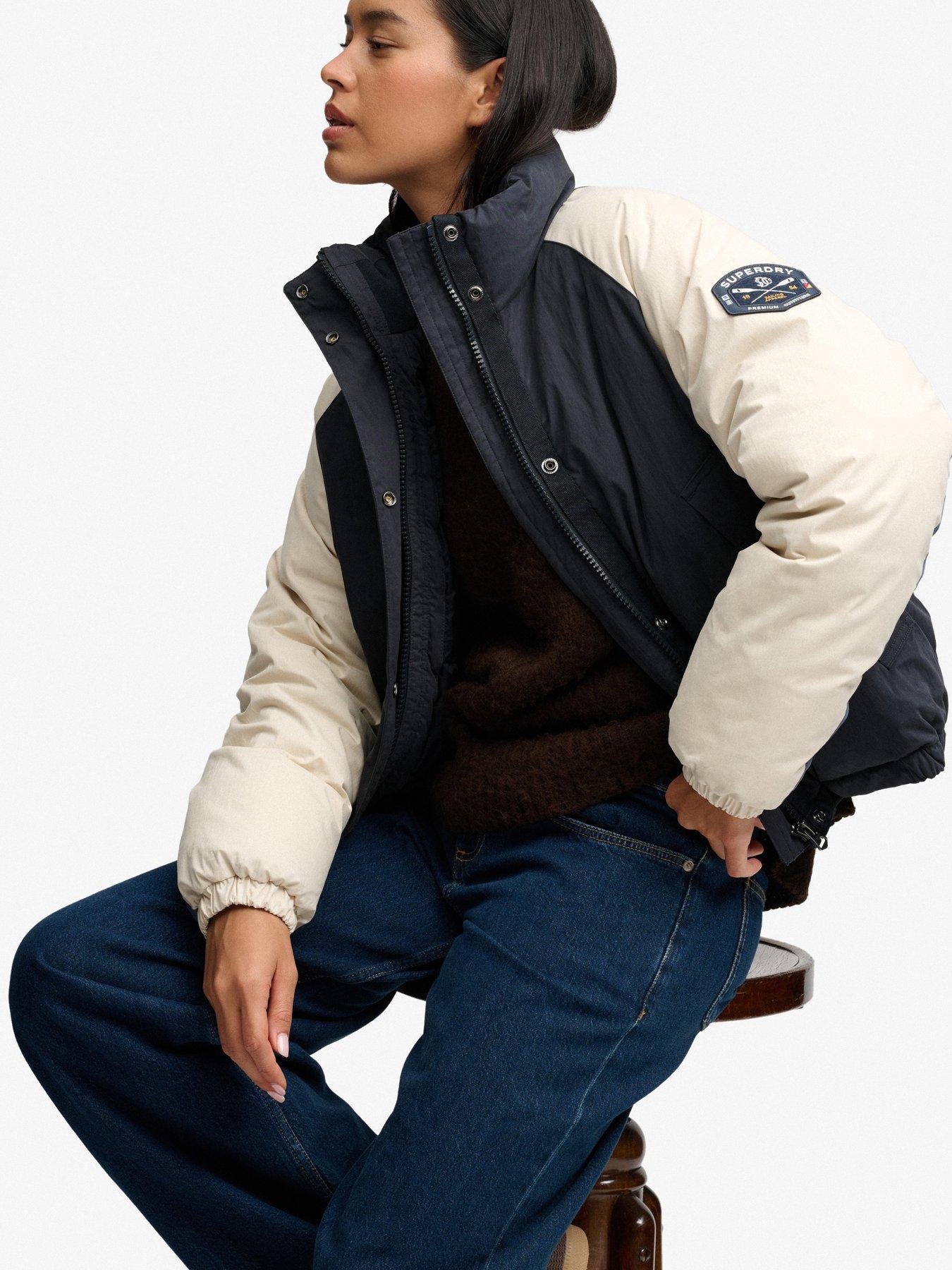 Image 4 of 7 of Superdry Womens Cotton Padded Water-Repellent Jacket - Navy