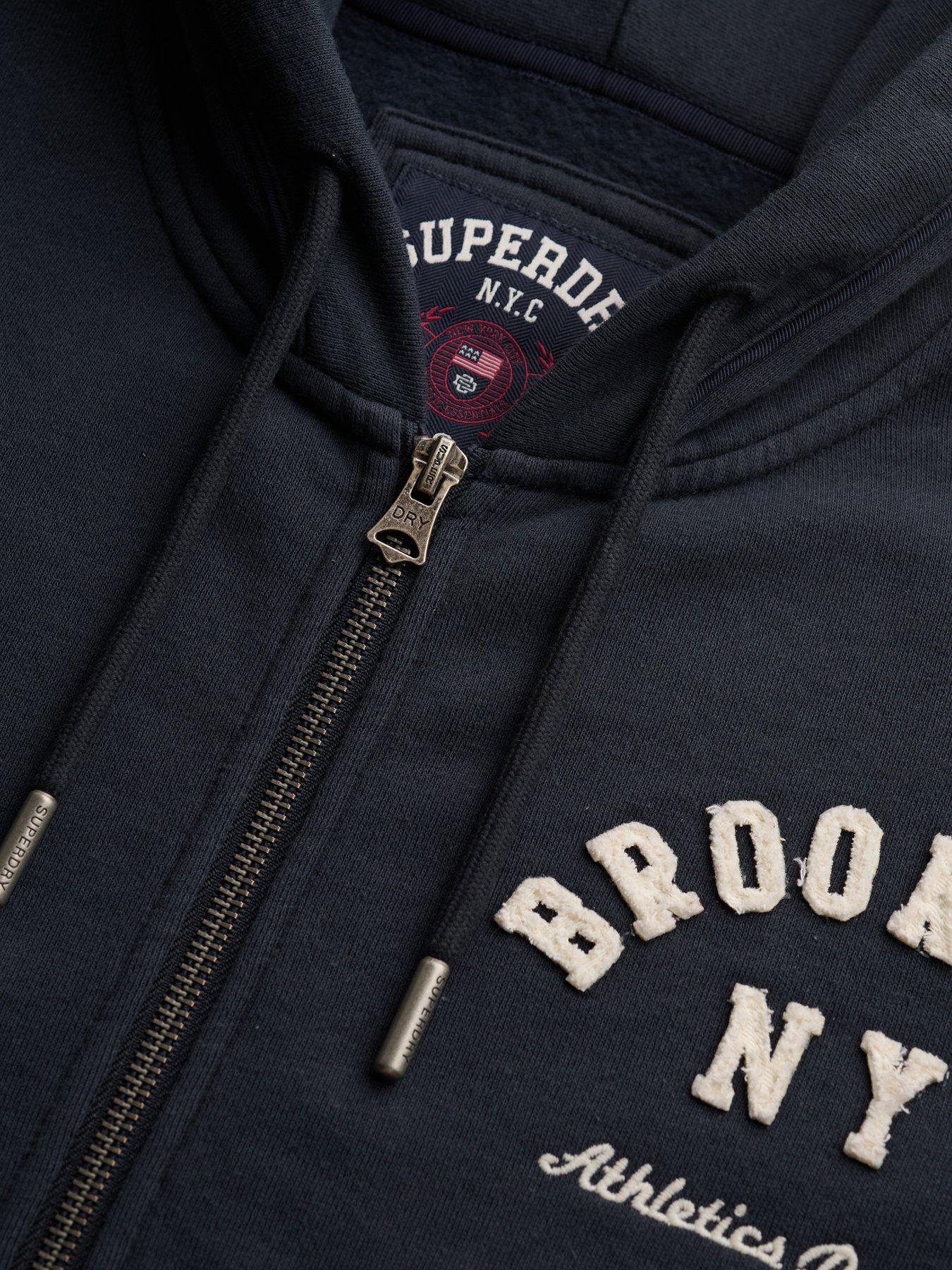 Image 6 of 6 of Superdry Womens Athletic Essentials Zip-Through Hoodie - Navy