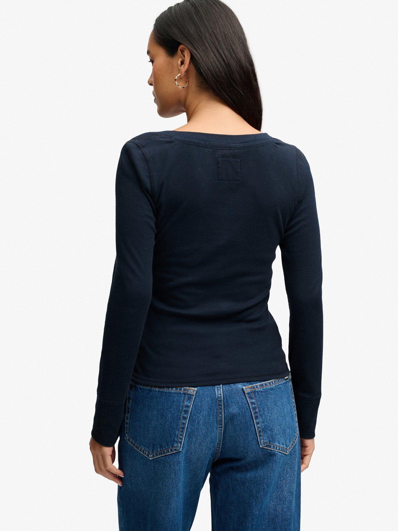 Image 2 of 7 of Superdry Superdry Athletic Button Down Long Sleeve T-shirt - Navy