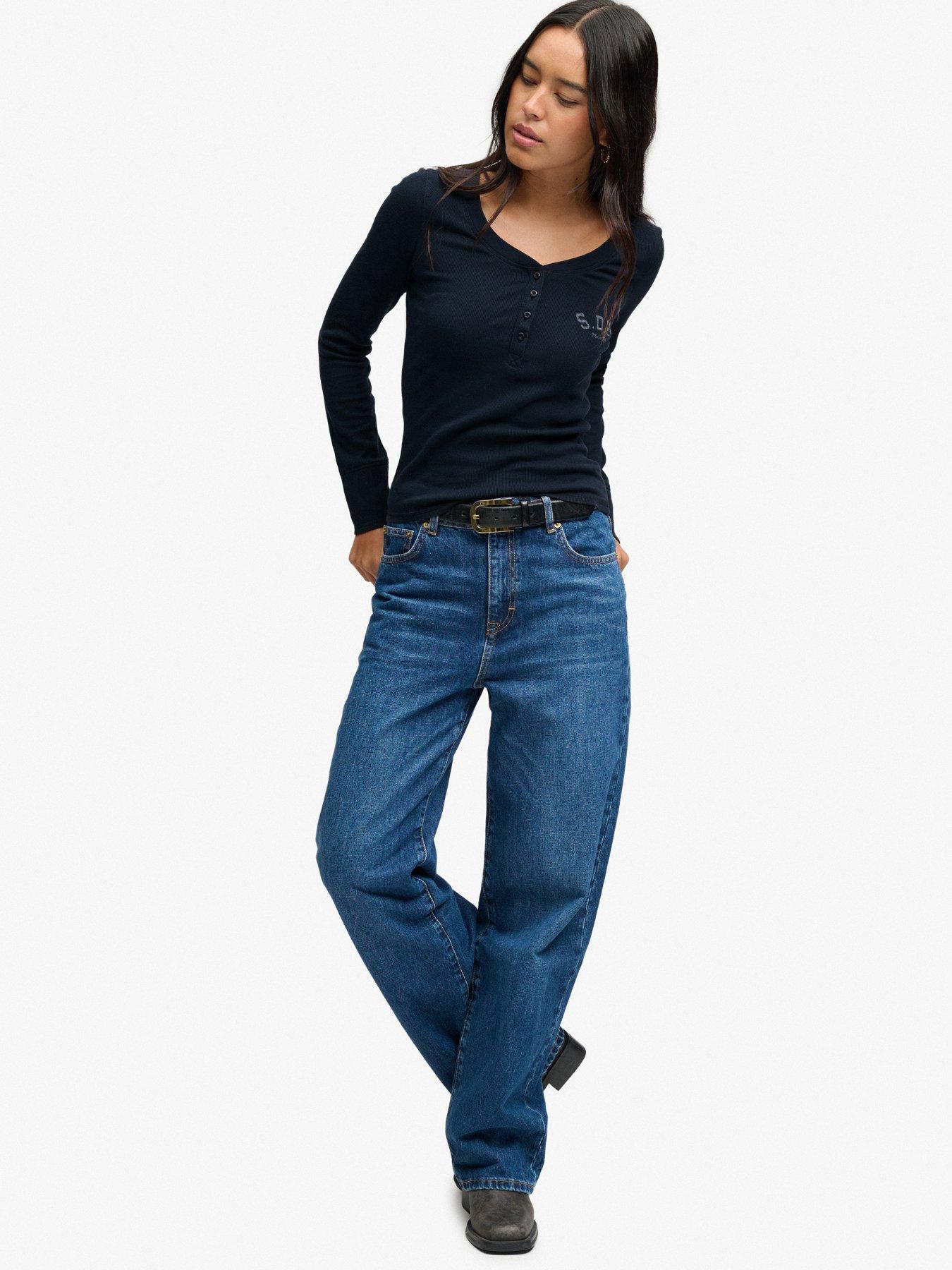 Image 3 of 7 of Superdry Superdry Athletic Button Down Long Sleeve T-shirt - Navy