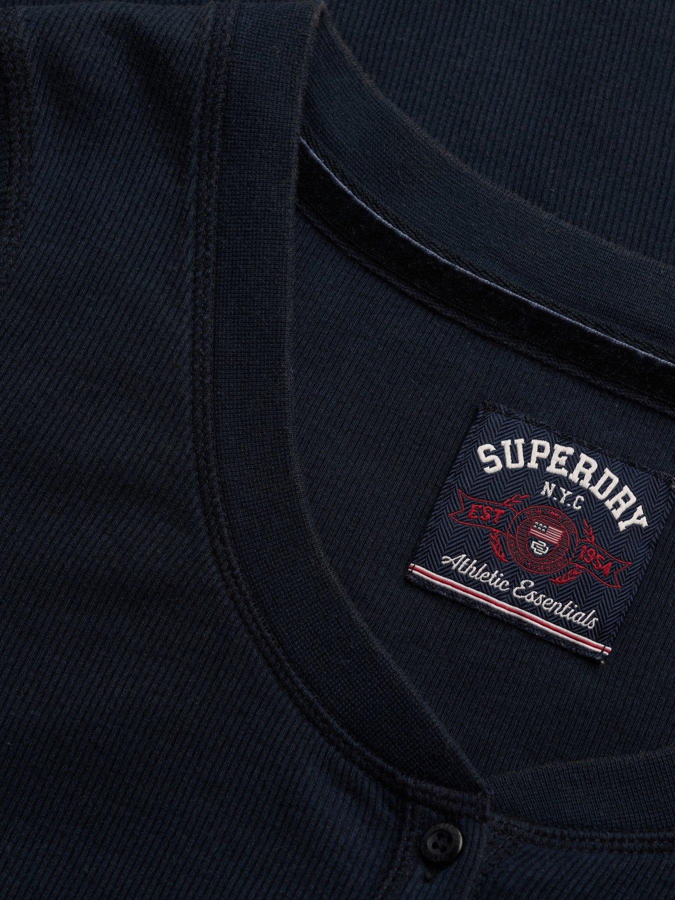 Image 6 of 7 of Superdry Superdry Athletic Button Down Long Sleeve T-shirt - Navy