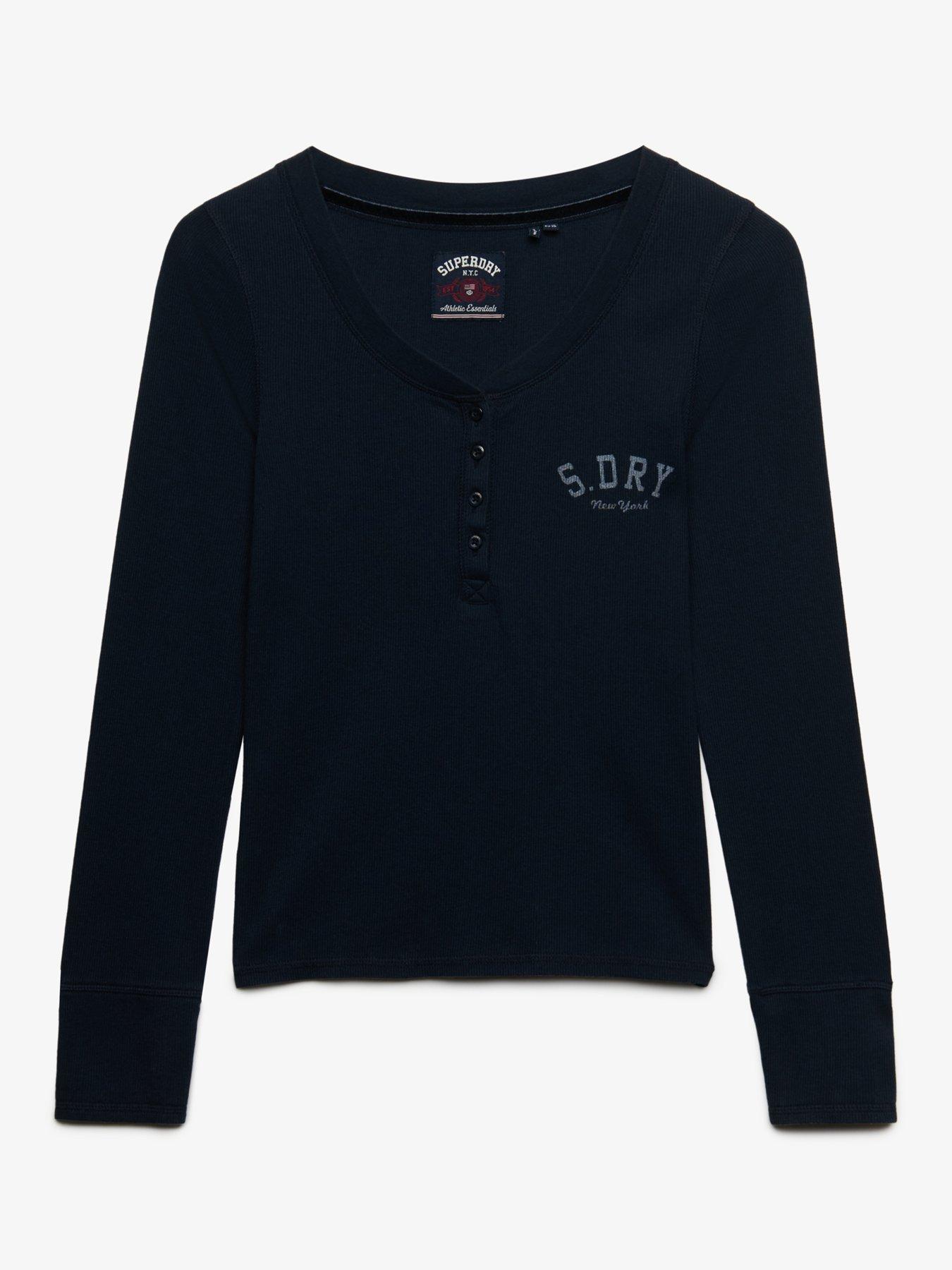 Image 7 of 7 of Superdry Superdry Athletic Button Down Long Sleeve T-shirt - Navy