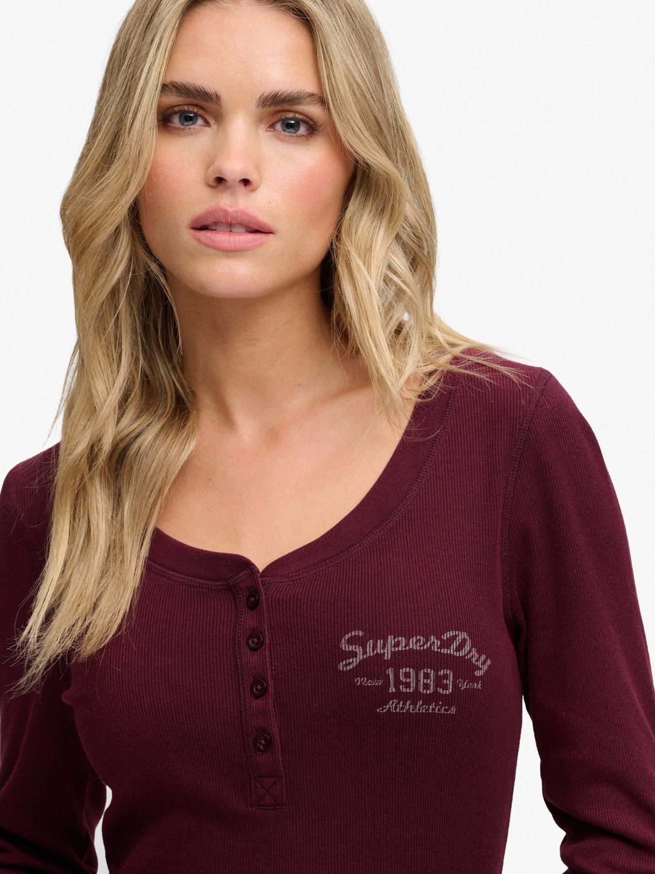 Image 5 of 7 of Superdry Superdry Athletic Button Down Long Sleeve T-shirt - Red