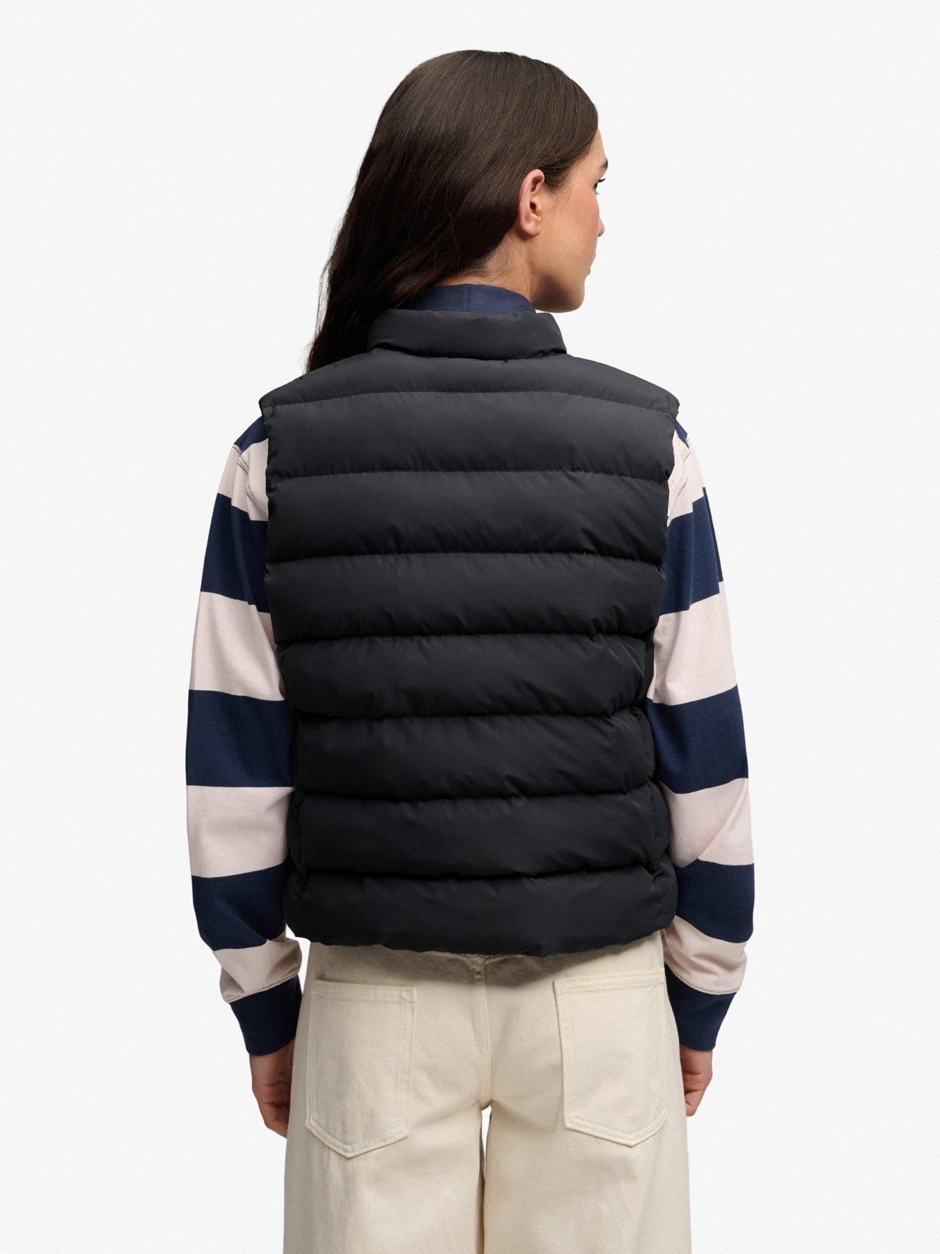 Image 2 of 6 of Superdry Womens Entry Padded Snap Gilet - Black