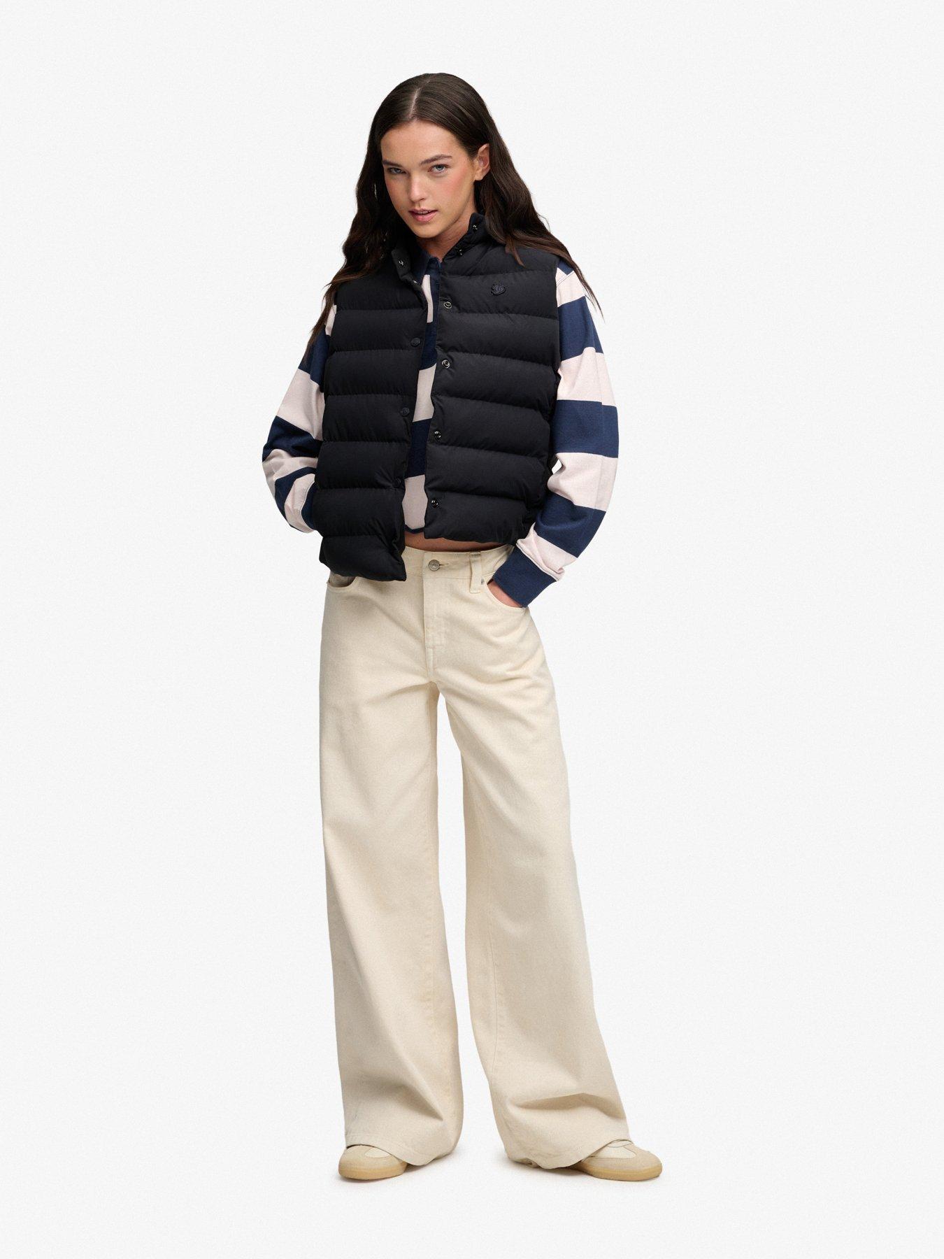 Image 3 of 6 of Superdry Womens Entry Padded Snap Gilet - Black
