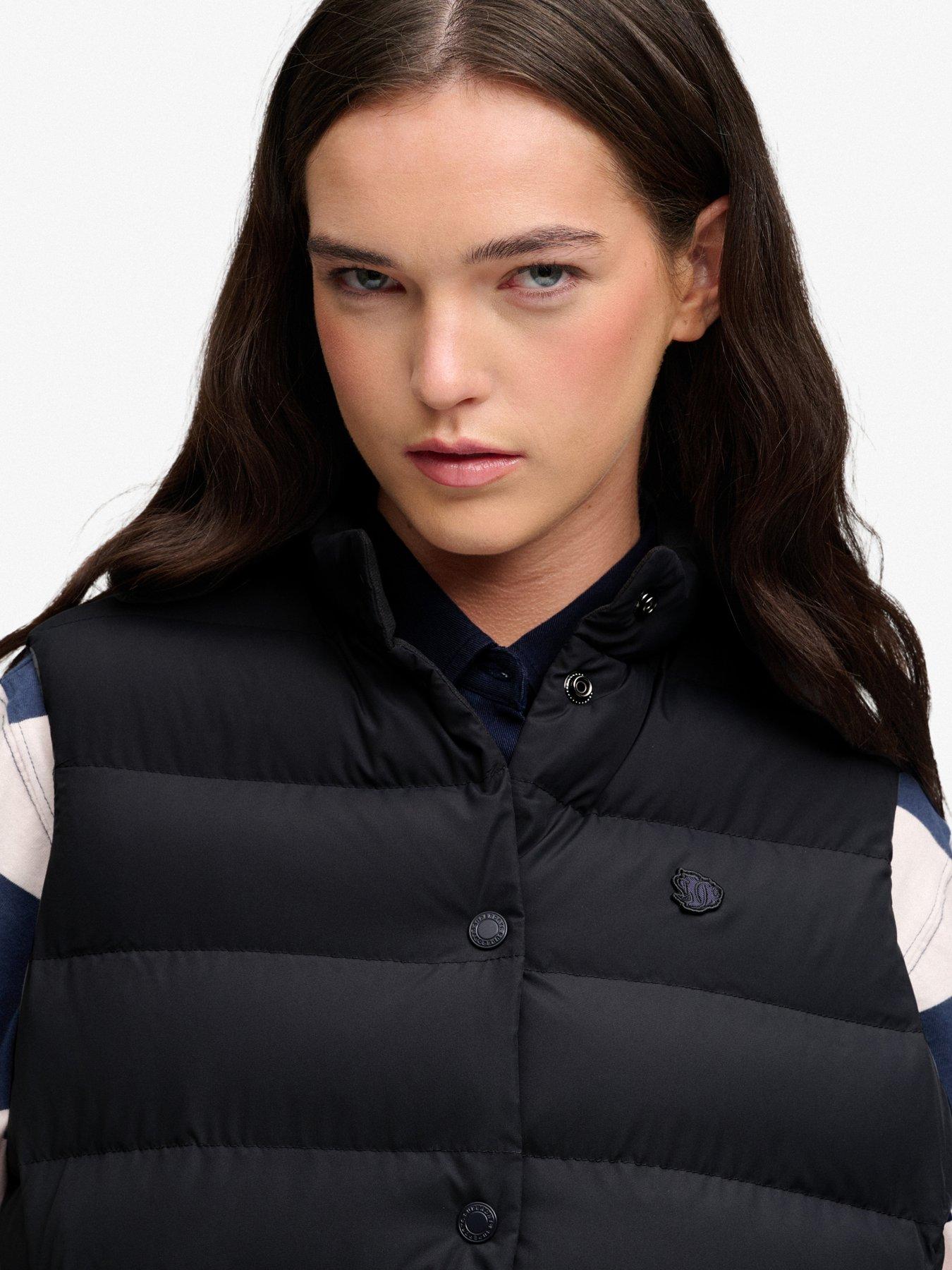 Image 4 of 6 of Superdry Womens Entry Padded Snap Gilet - Black