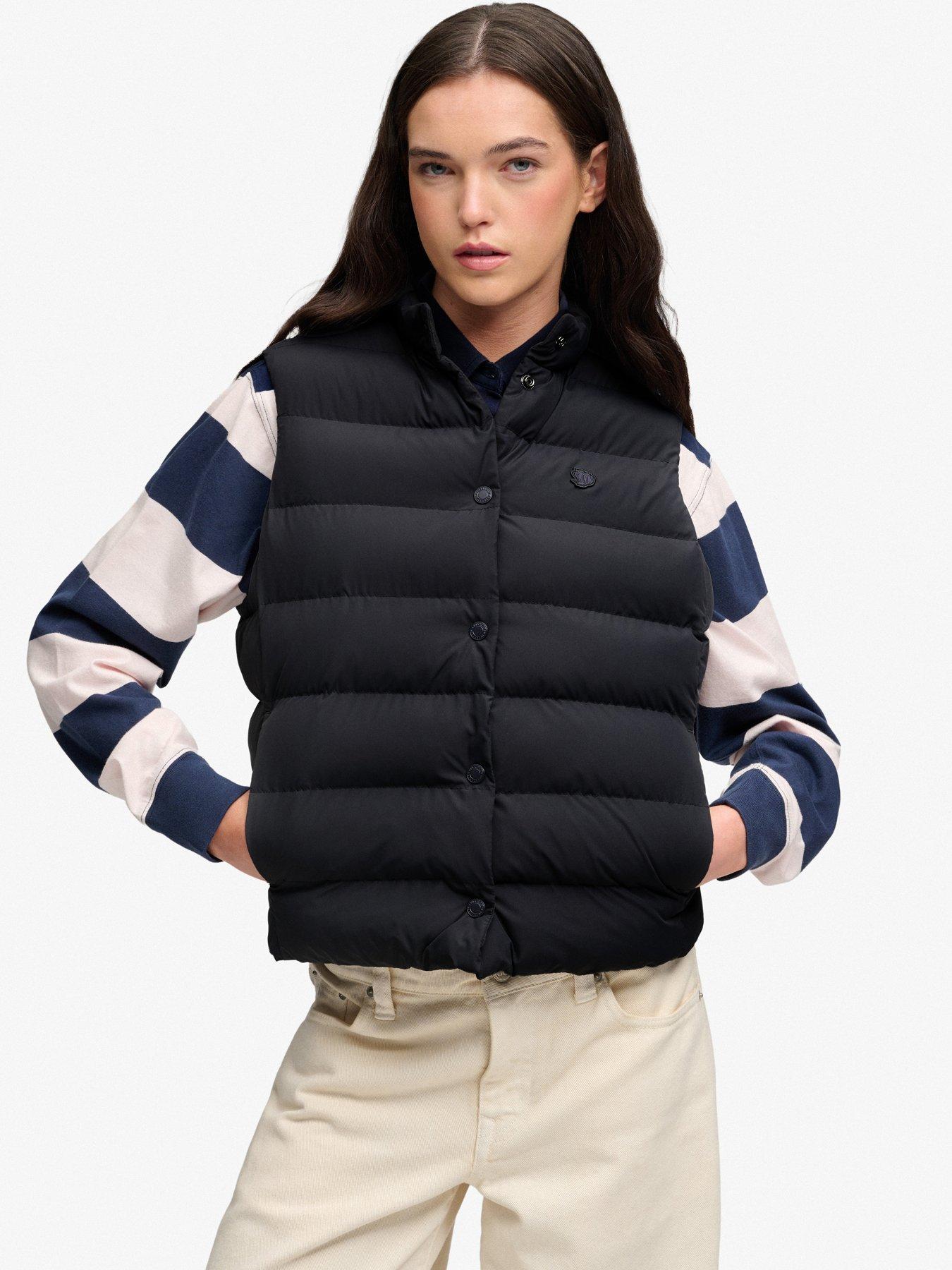 Image 5 of 6 of Superdry Womens Entry Padded Snap Gilet - Black