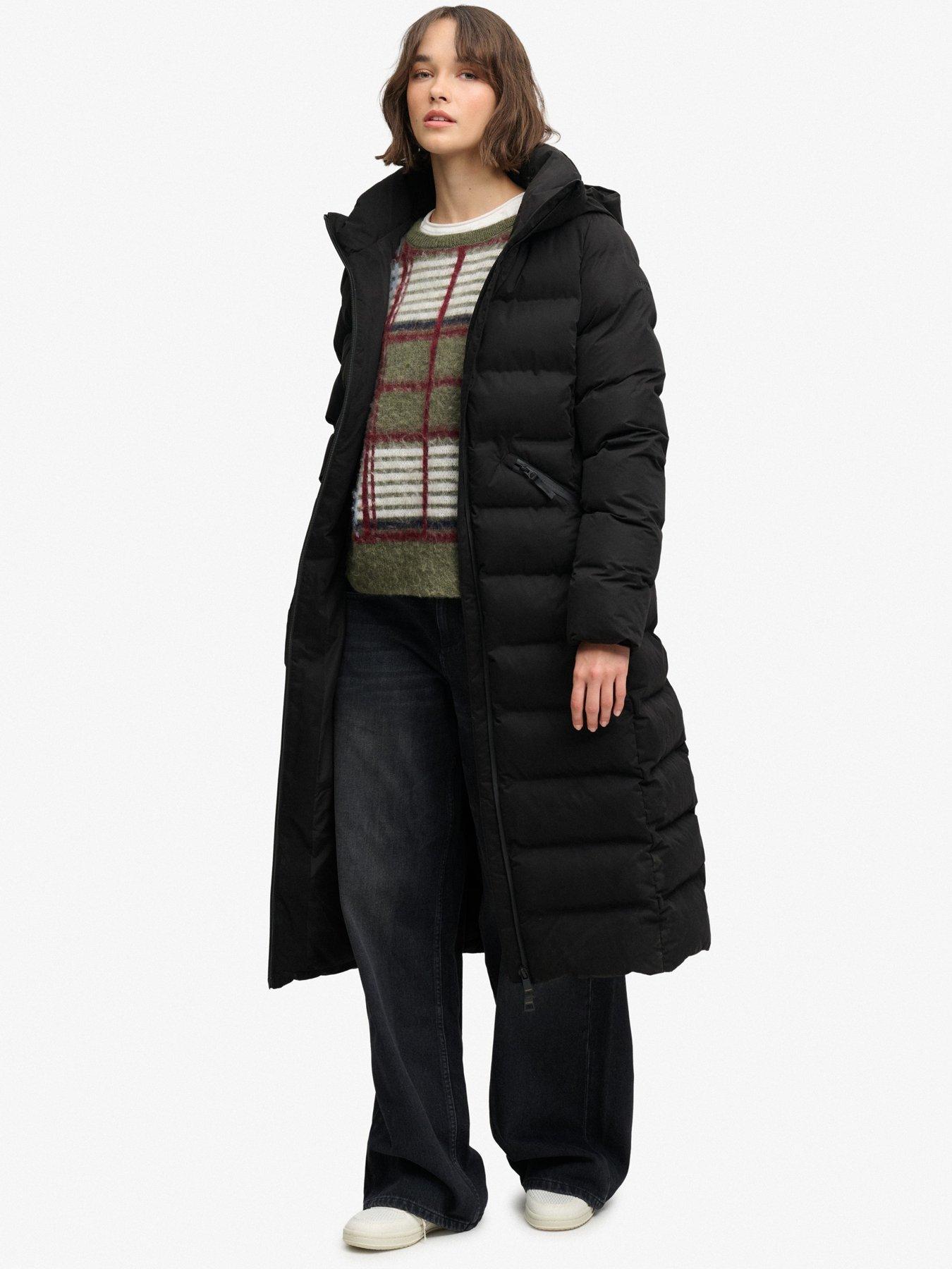 Image 5 of 7 of Superdry Womens City Longline Relaxed Fit Hooded Jacket - Black