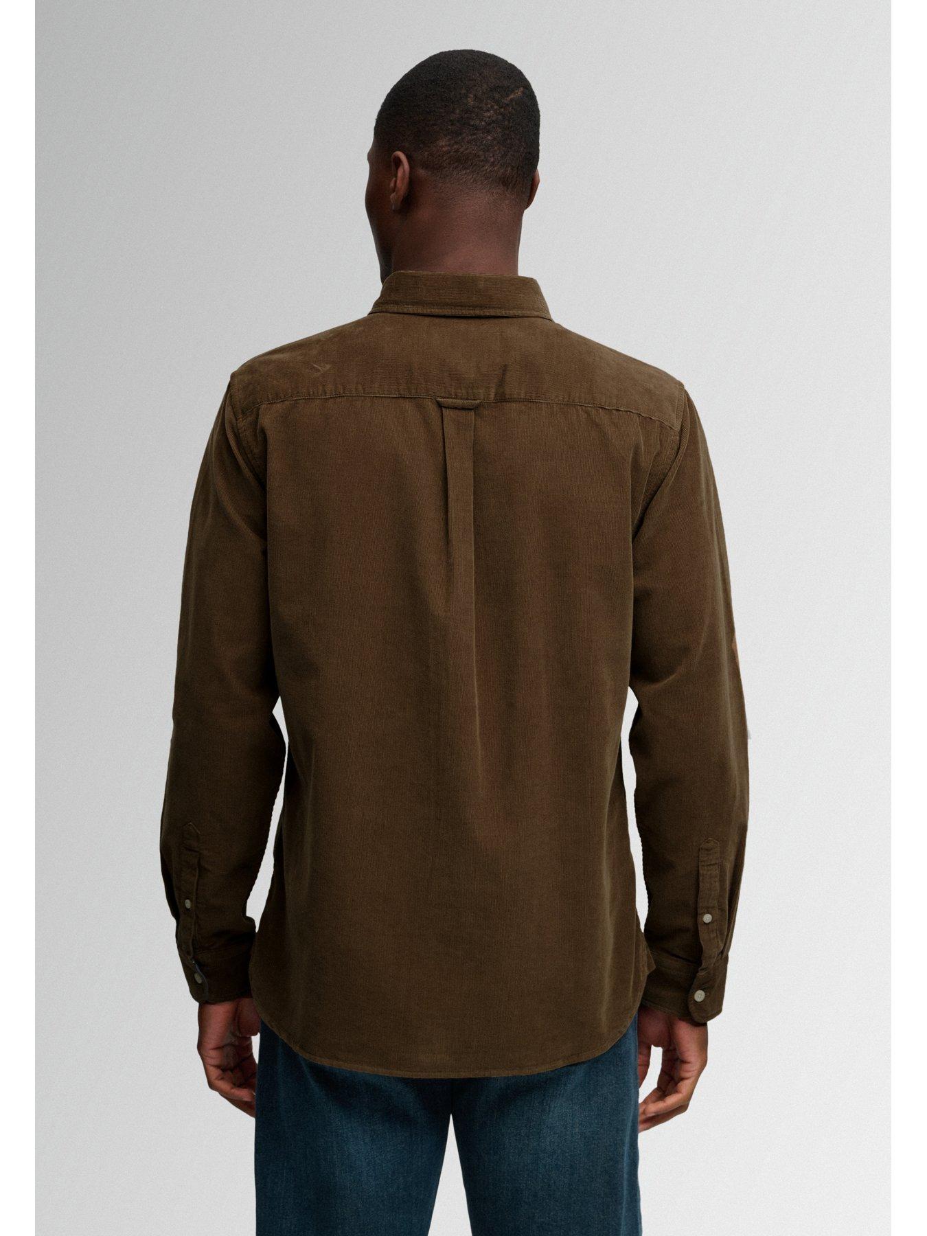 Image 2 of 7 of Superdry Mens Classic Needle Cord Relaxed Fit Shirt - Winter Twig Beige