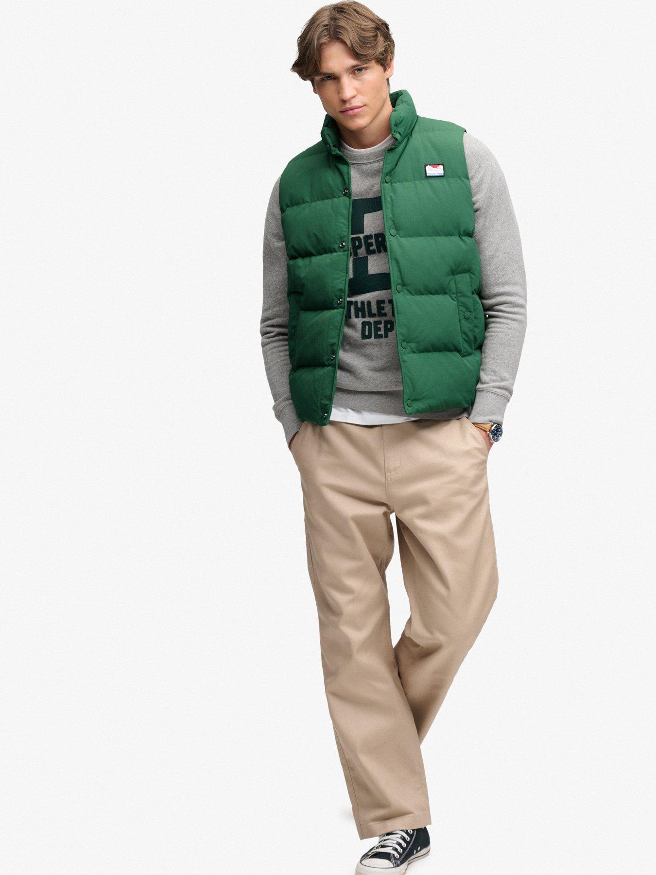 Image 3 of 7 of Superdry Mens Everest Non-Hood Quilted Relaxed Fit Gilet - Green
