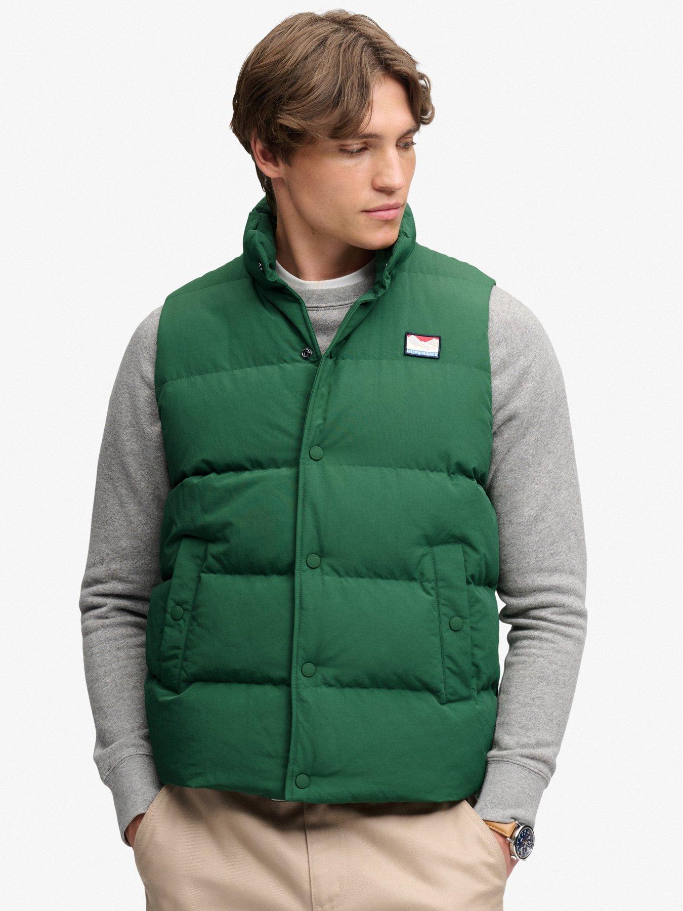 Image 4 of 7 of Superdry Mens Everest Non-Hood Quilted Relaxed Fit Gilet - Green