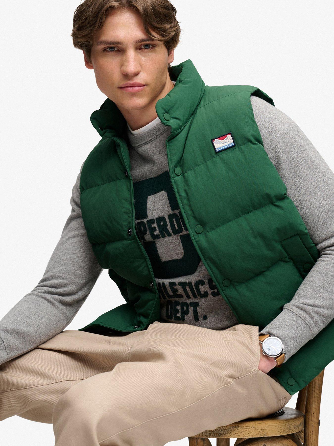 Image 5 of 7 of Superdry Mens Everest Non-Hood Quilted Relaxed Fit Gilet - Green