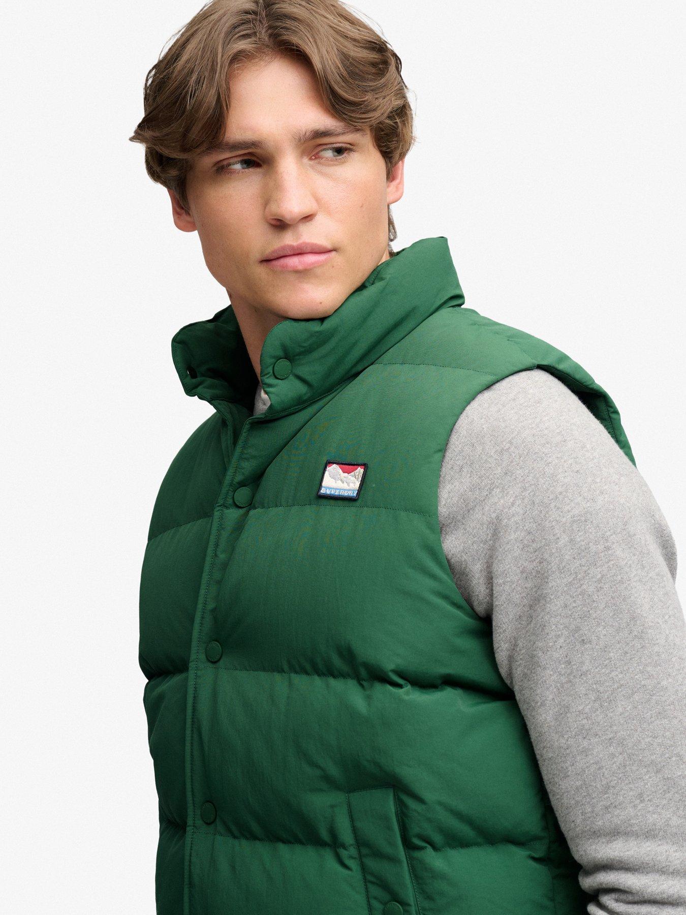 Image 6 of 7 of Superdry Mens Everest Non-Hood Quilted Relaxed Fit Gilet - Green