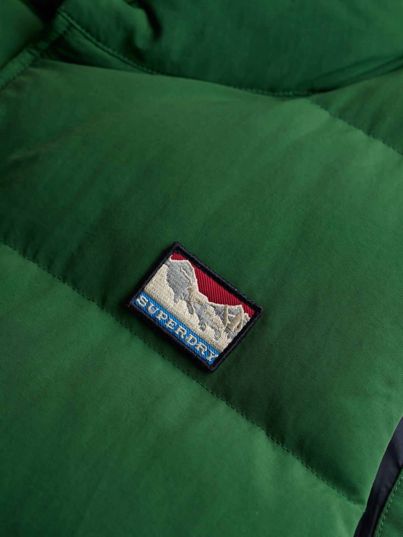 Image 7 of 7 of Superdry Mens Everest Non-Hood Quilted Relaxed Fit Gilet - Green