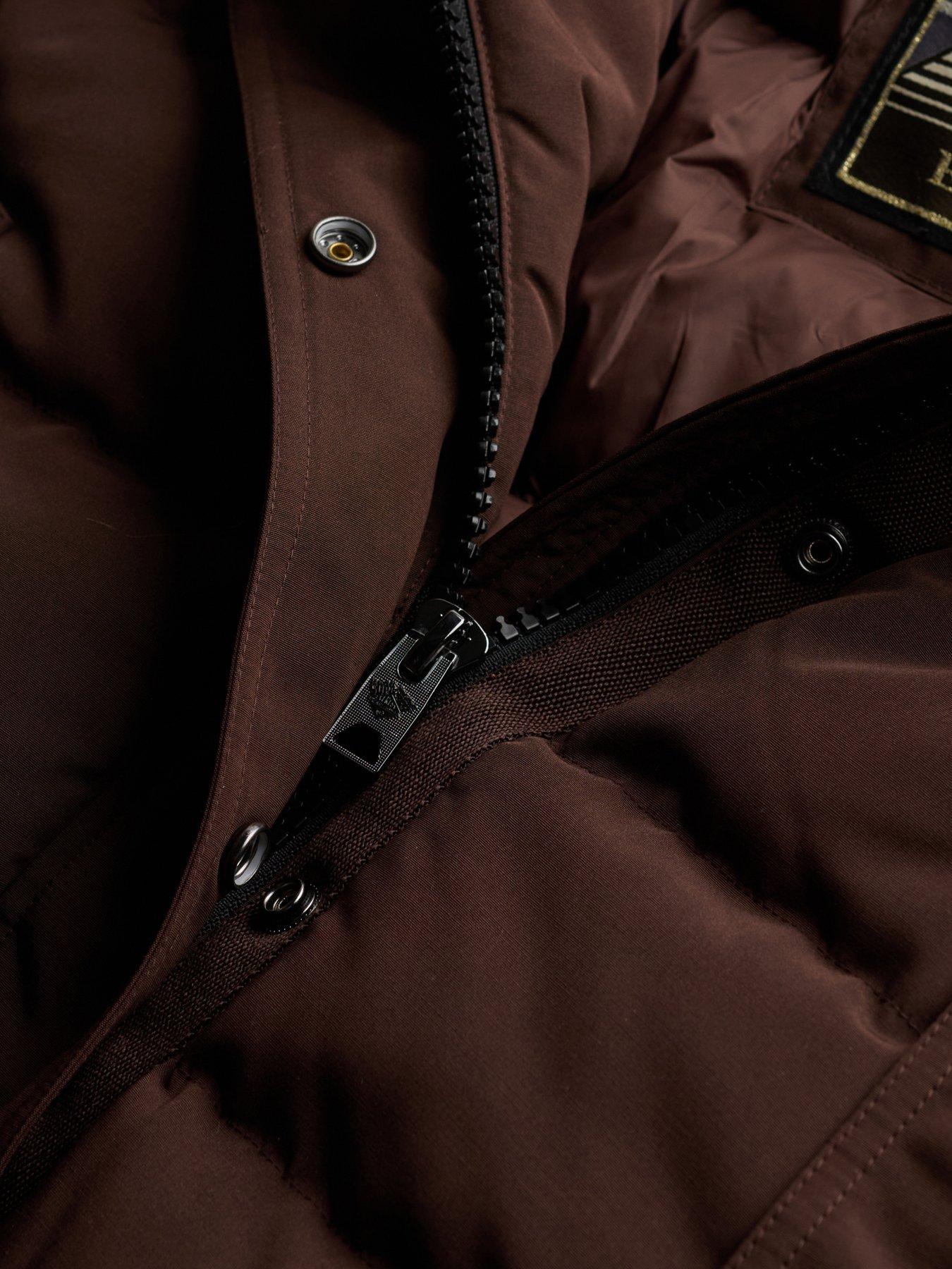 Image 7 of 7 of Superdry Womens Everest Detachable Hood Bomber Jacket - Brown