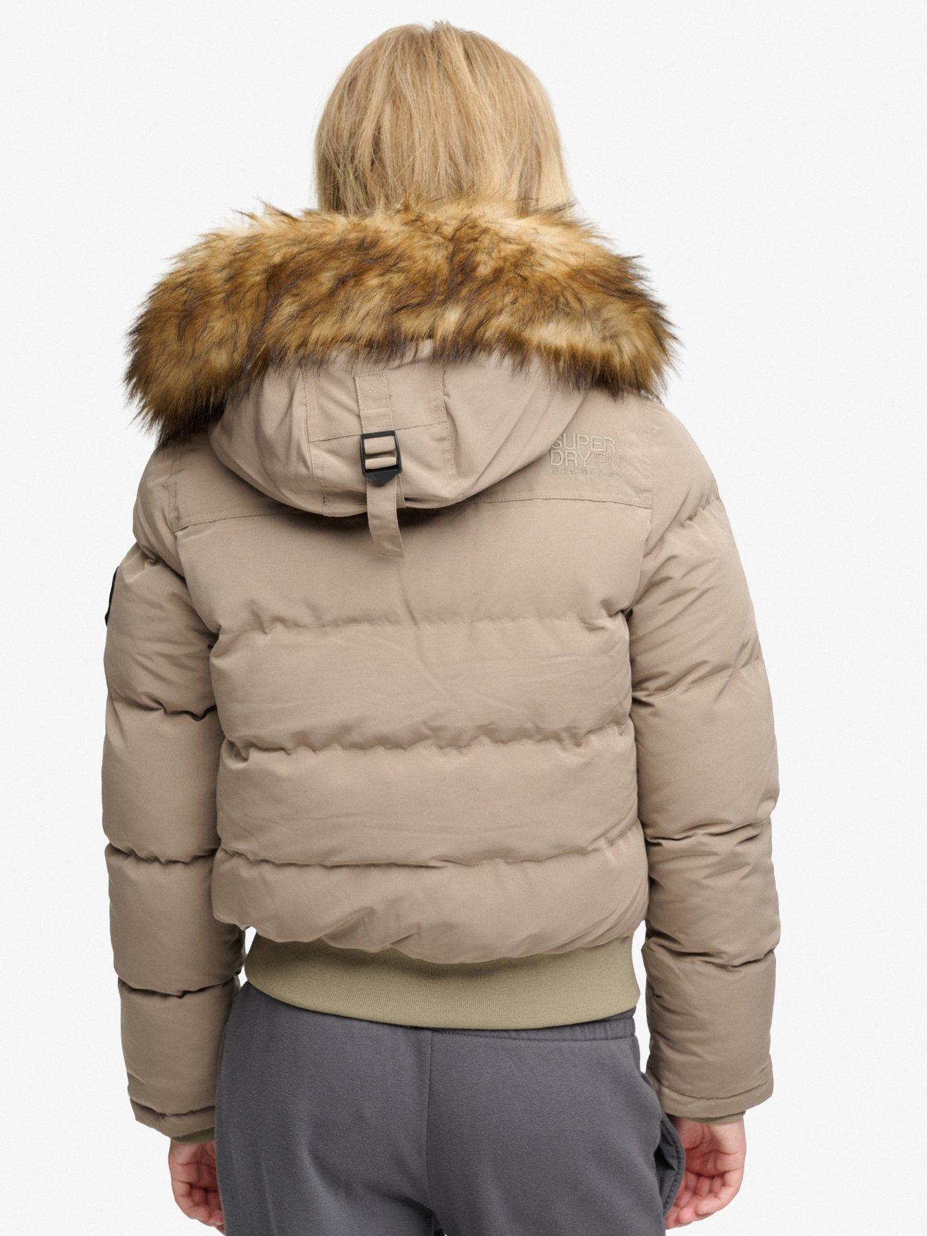 Image 2 of 6 of Superdry Womens Everest Padded Hooded Bomber Jacket - Brown