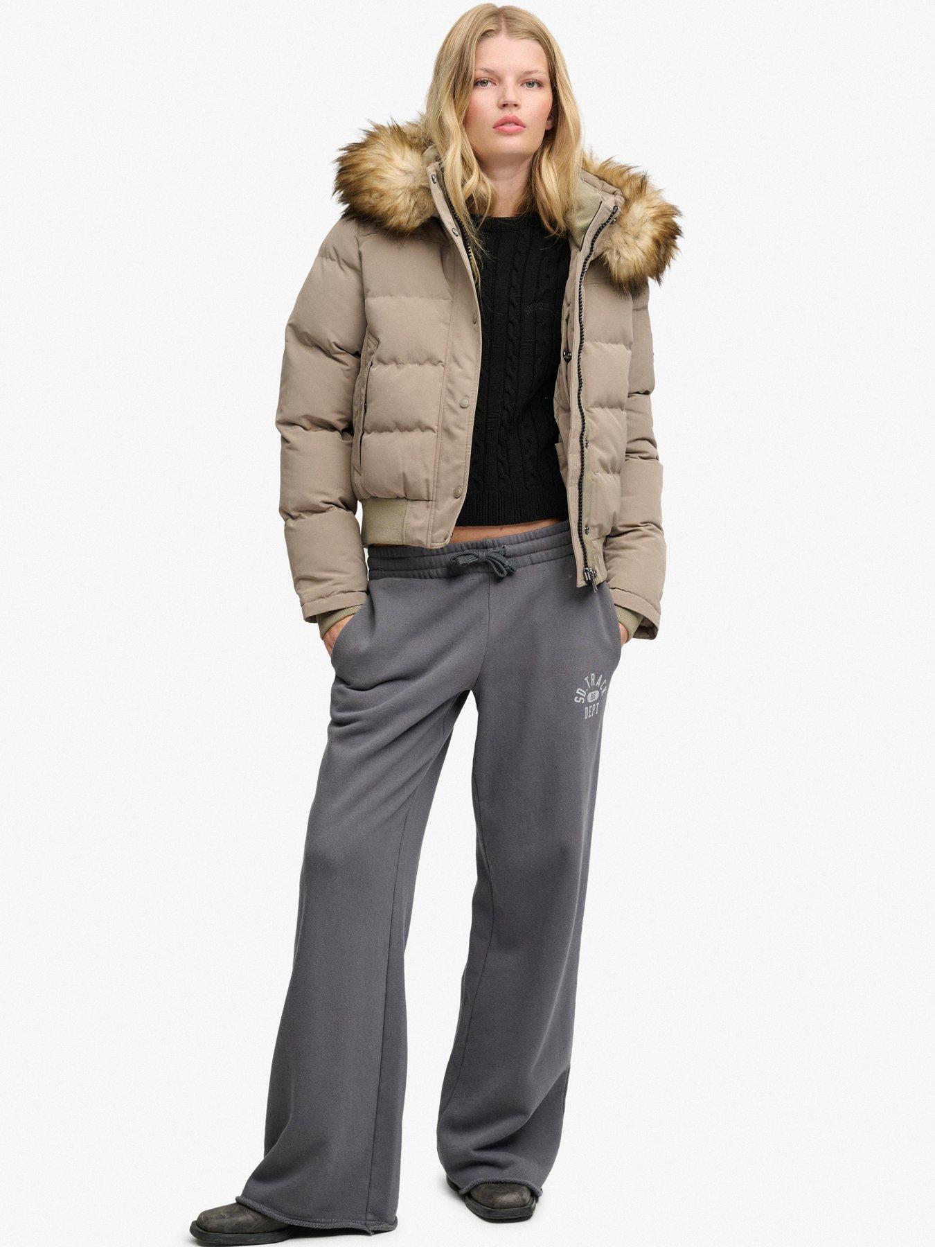 Image 3 of 6 of Superdry Womens Everest Padded Hooded Bomber Jacket - Brown