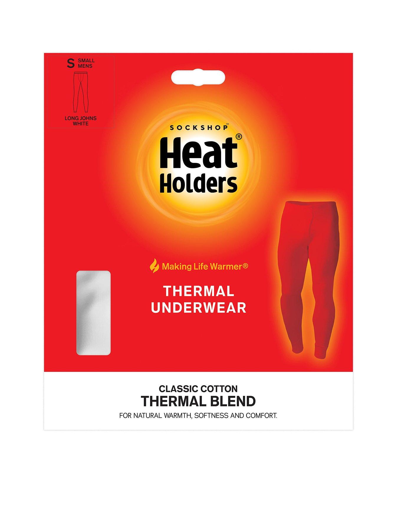 Image 1 of 2 of Heat Holders Mens Classic Thermal Cotton Blend Long Johns - White