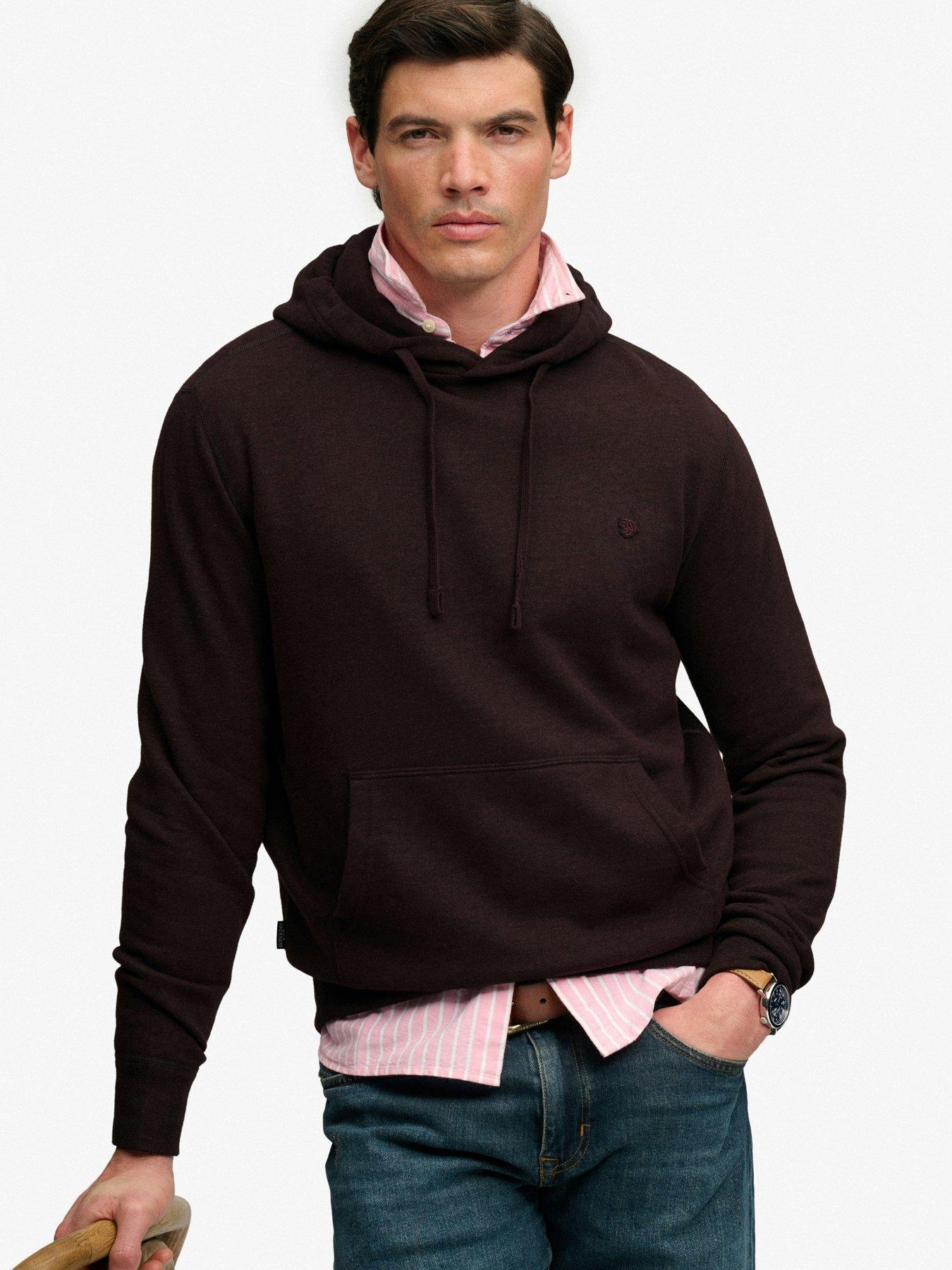 Image 1 of 6 of Superdry Mens Essential Sdco Logo Hoodie - Dark Red