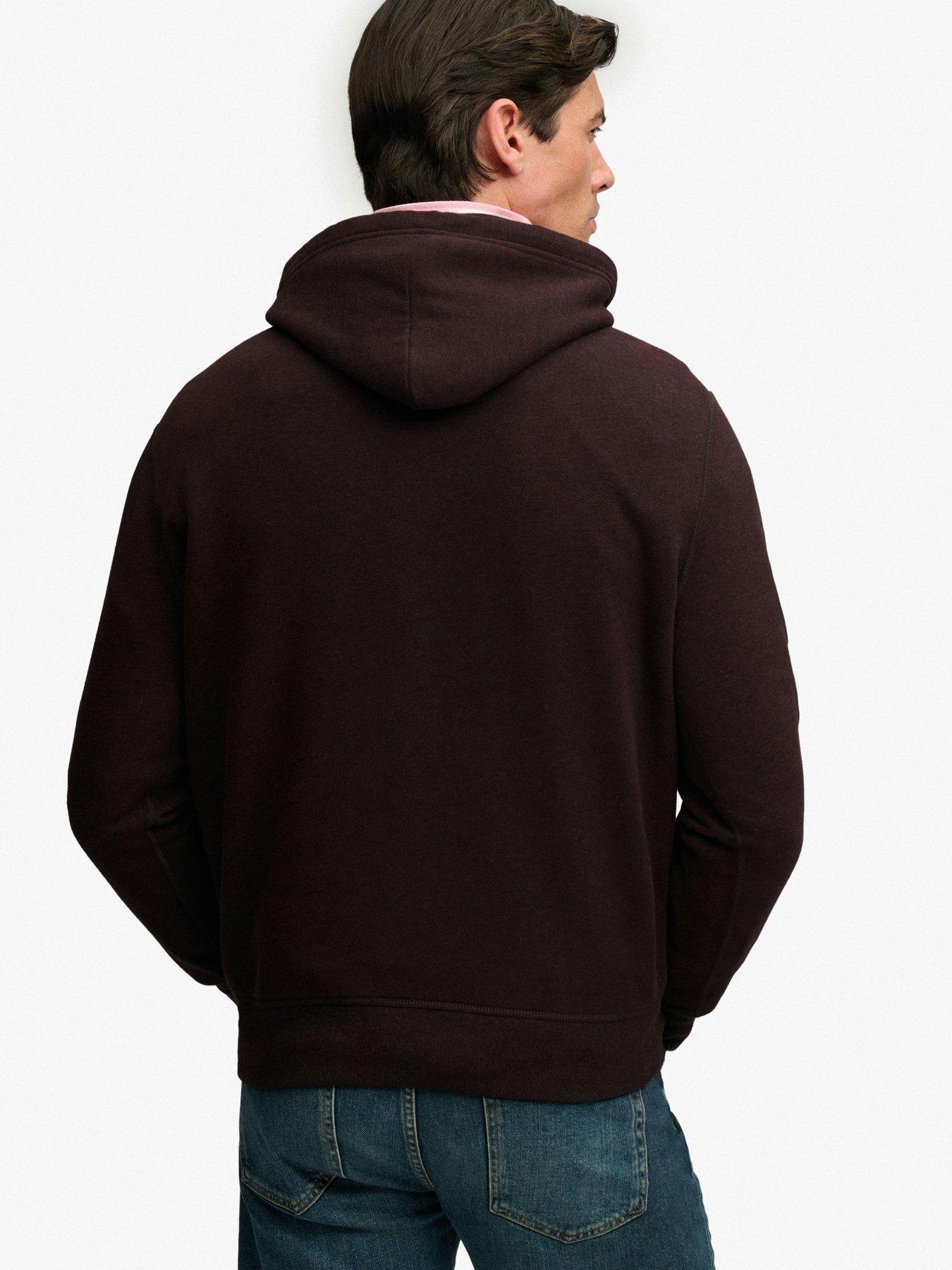 Image 2 of 6 of Superdry Mens Essential Sdco Logo Hoodie - Dark Red