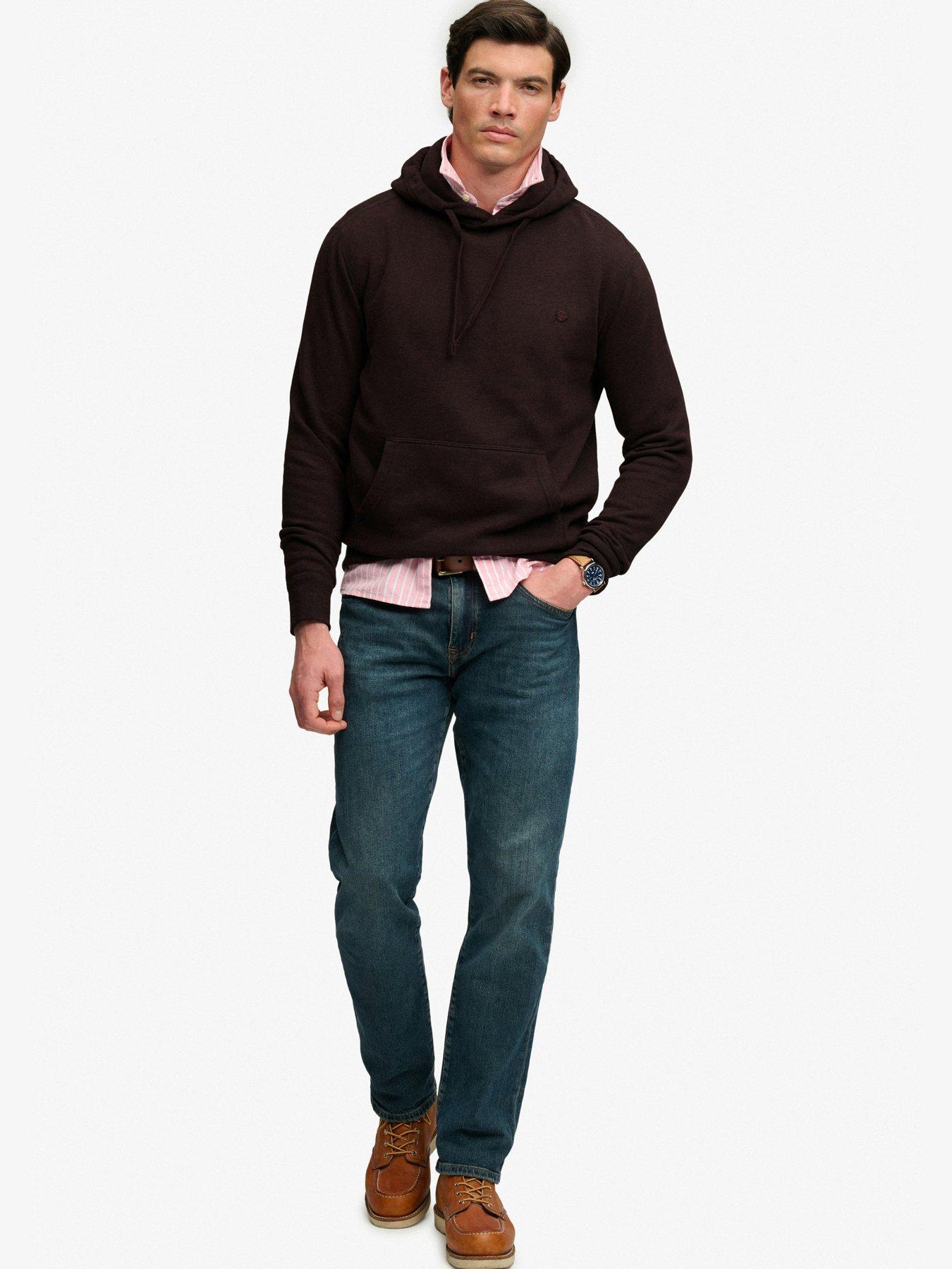Image 3 of 6 of Superdry Mens Essential Sdco Logo Hoodie - Dark Red