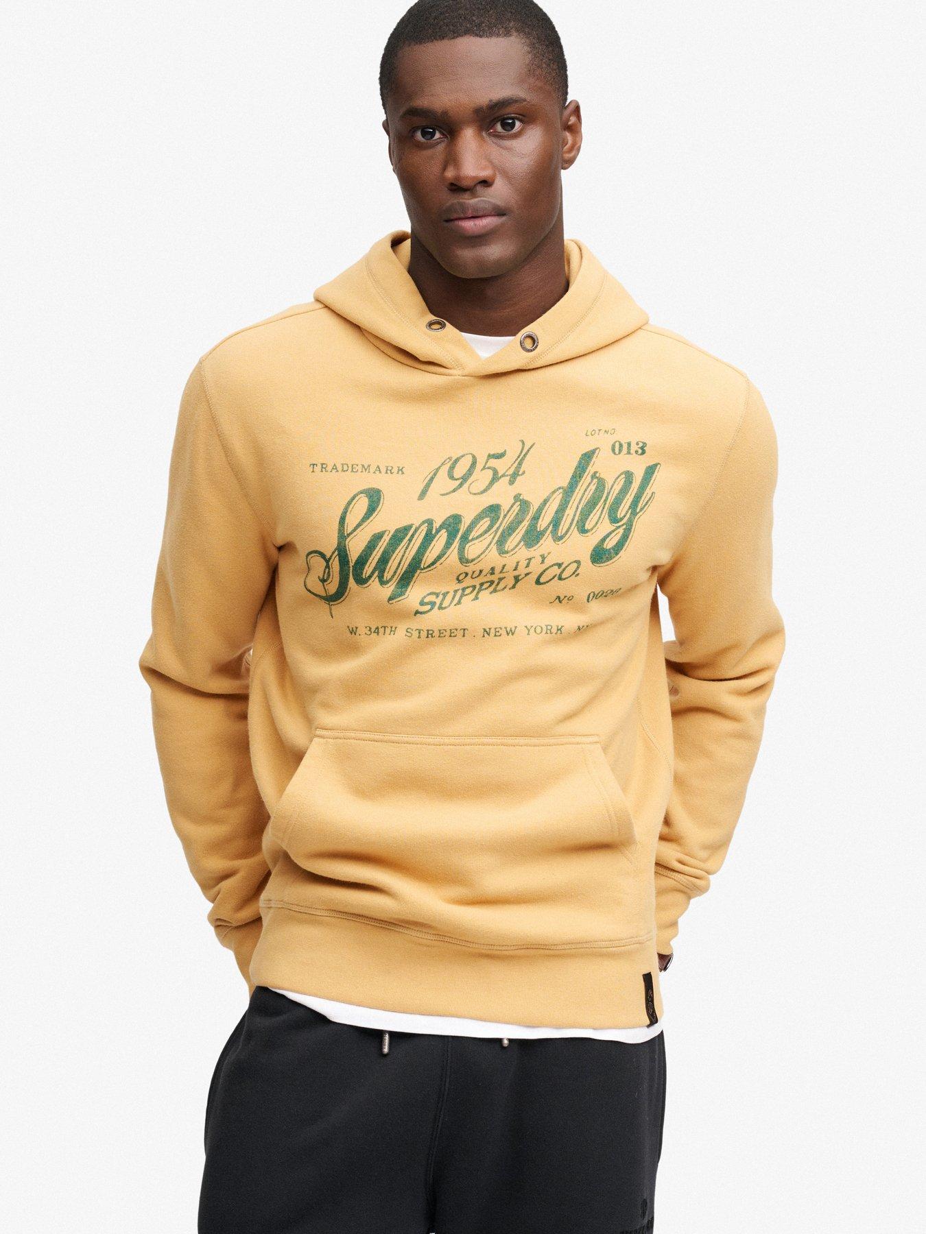 Image 1 of 5 of Superdry Mens Vintage Script Hoodie - Brown