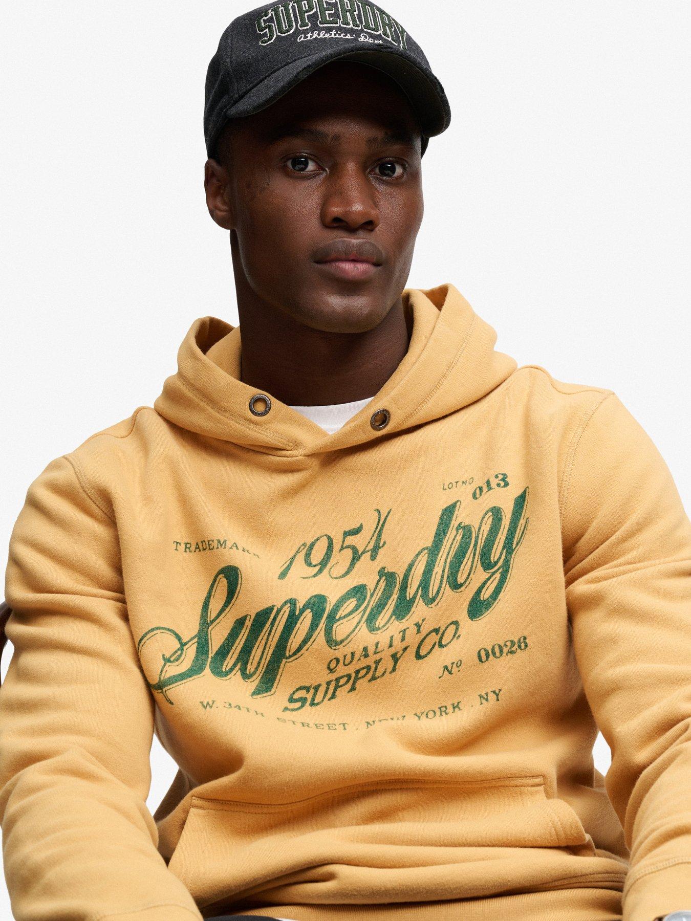 Image 4 of 5 of Superdry Mens Vintage Script Hoodie - Brown