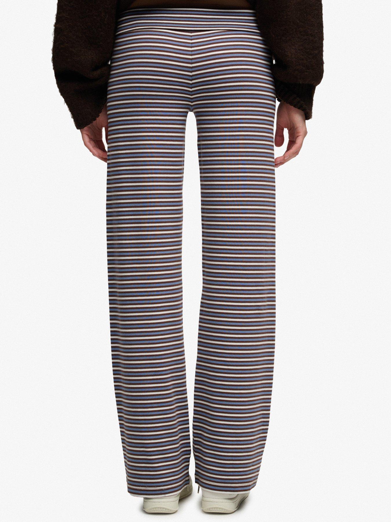 Image 2 of 6 of Superdry Ath Ess Stripe Jersey Trousers - Brown