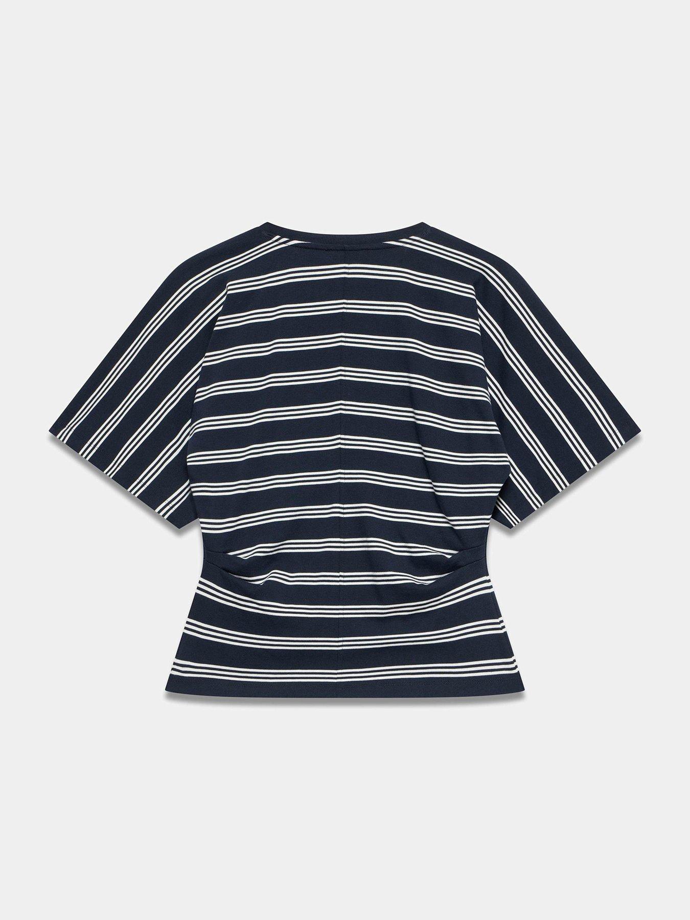 Image 6 of 6 of Mint Velvet Womens Batwing Stripe T-Shirt - Blue