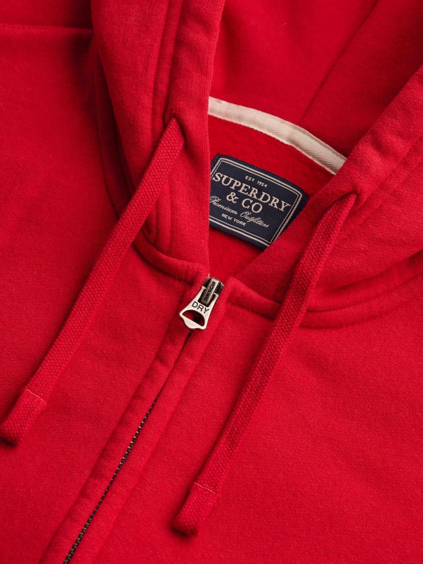 Image 6 of 6 of Superdry Mens Essential Logo Zip Hoodie - Red