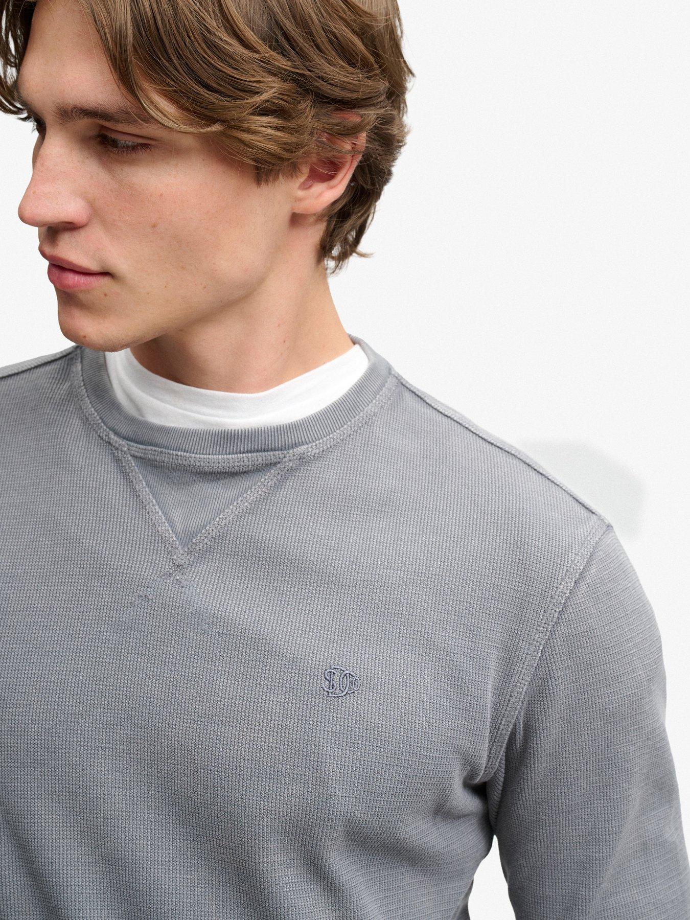 Image 5 of 6 of Superdry Superdry Classic Heavy Textured Long Sleeve T-shirt - Grey