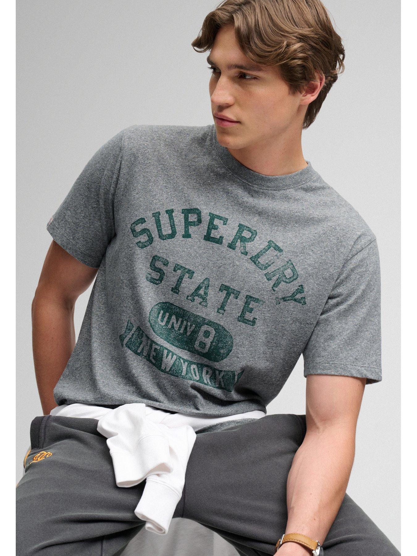 Image 4 of 7 of Superdry Mens Athletic Essentials Graphic Regular Fit T-Shirt - Grey