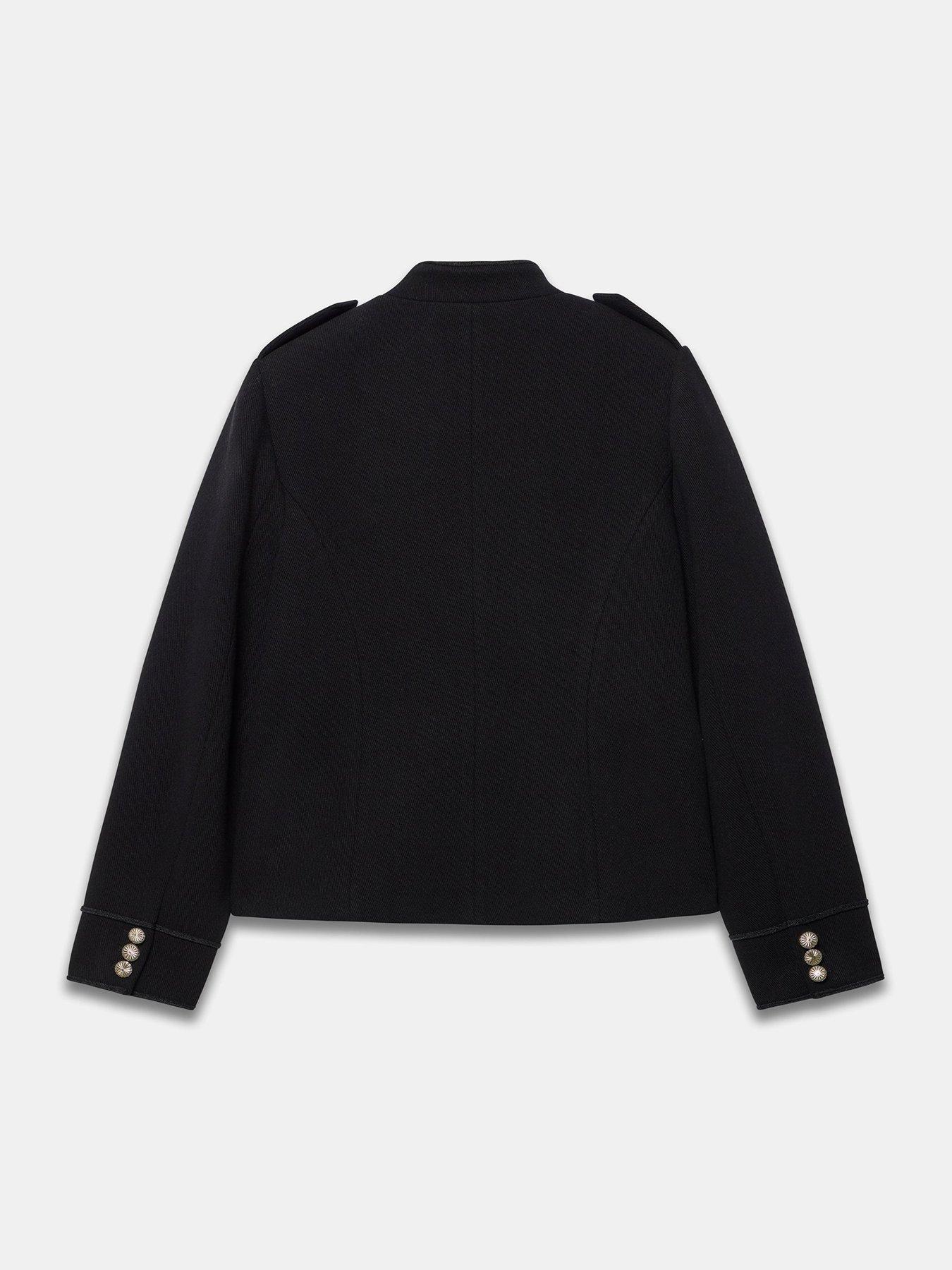 Image 6 of 6 of Mint Velvet Womens Braided Button Front Military Jacket - Black