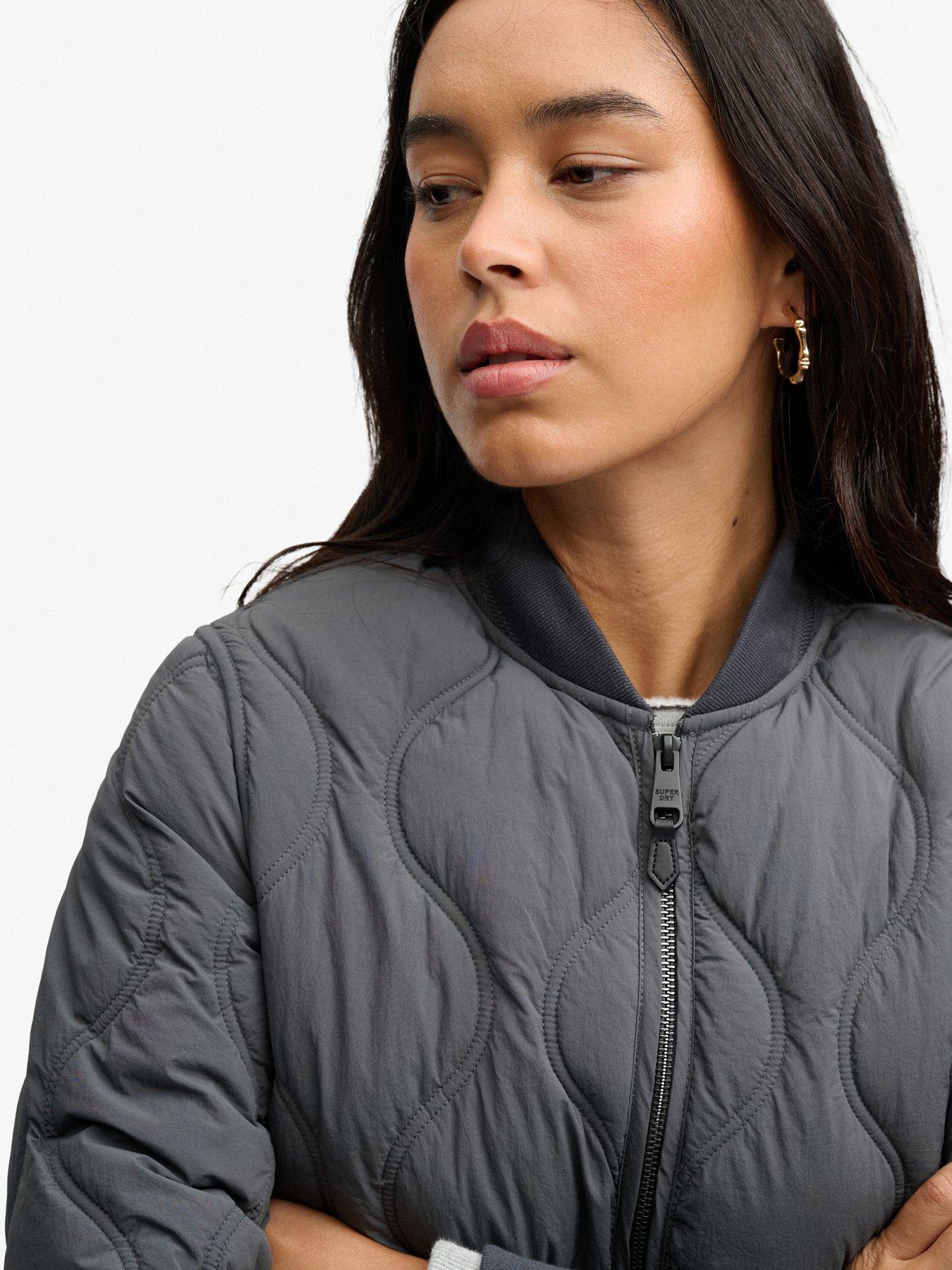 Image 4 of 7 of Superdry Womens Long Onion Quilt Longline Padded Jacket - Black