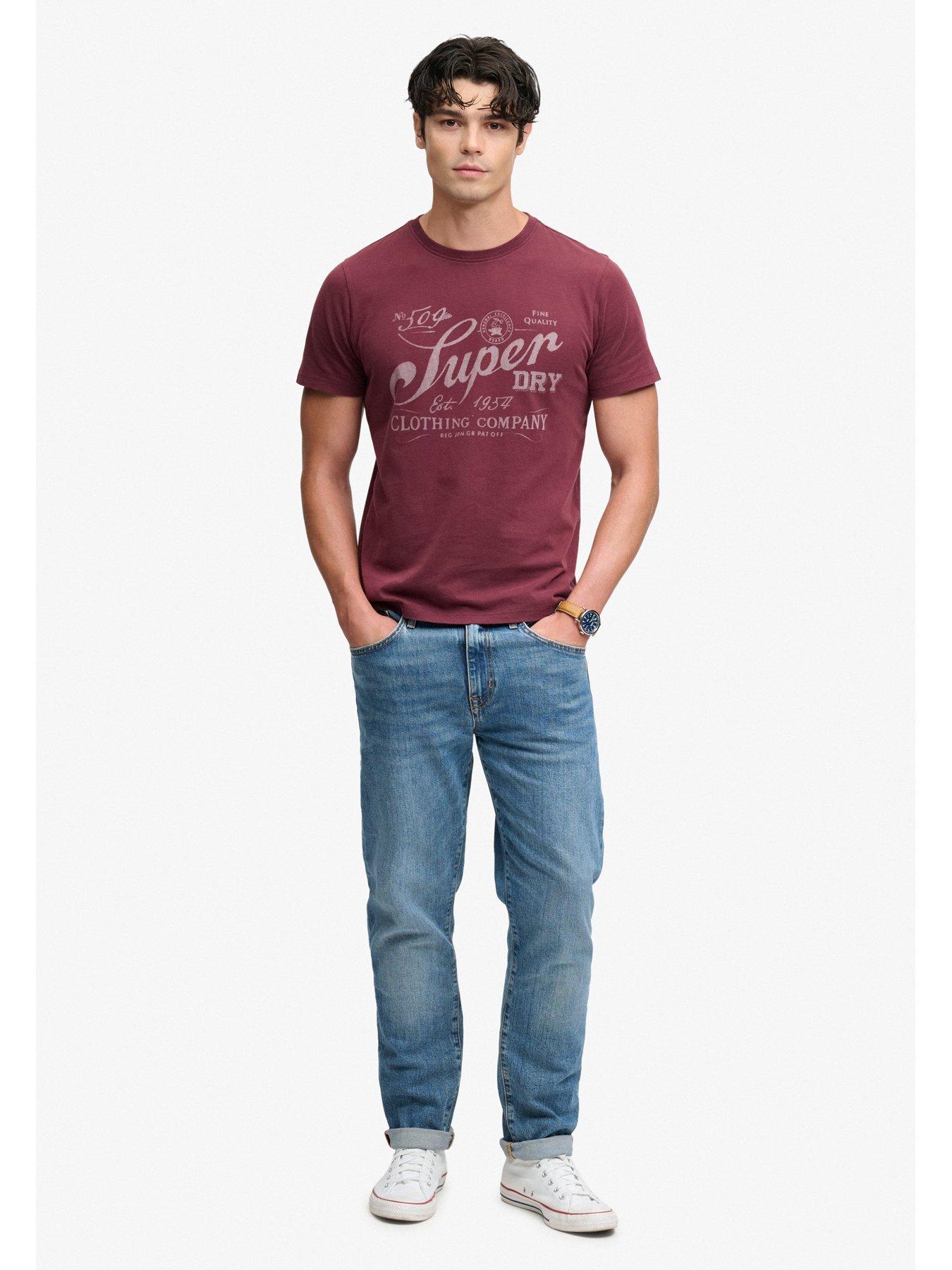 Image 3 of 7 of Superdry Mens Vintage Workwear Print Relaxed Fit Graphic T-Shirt - Red