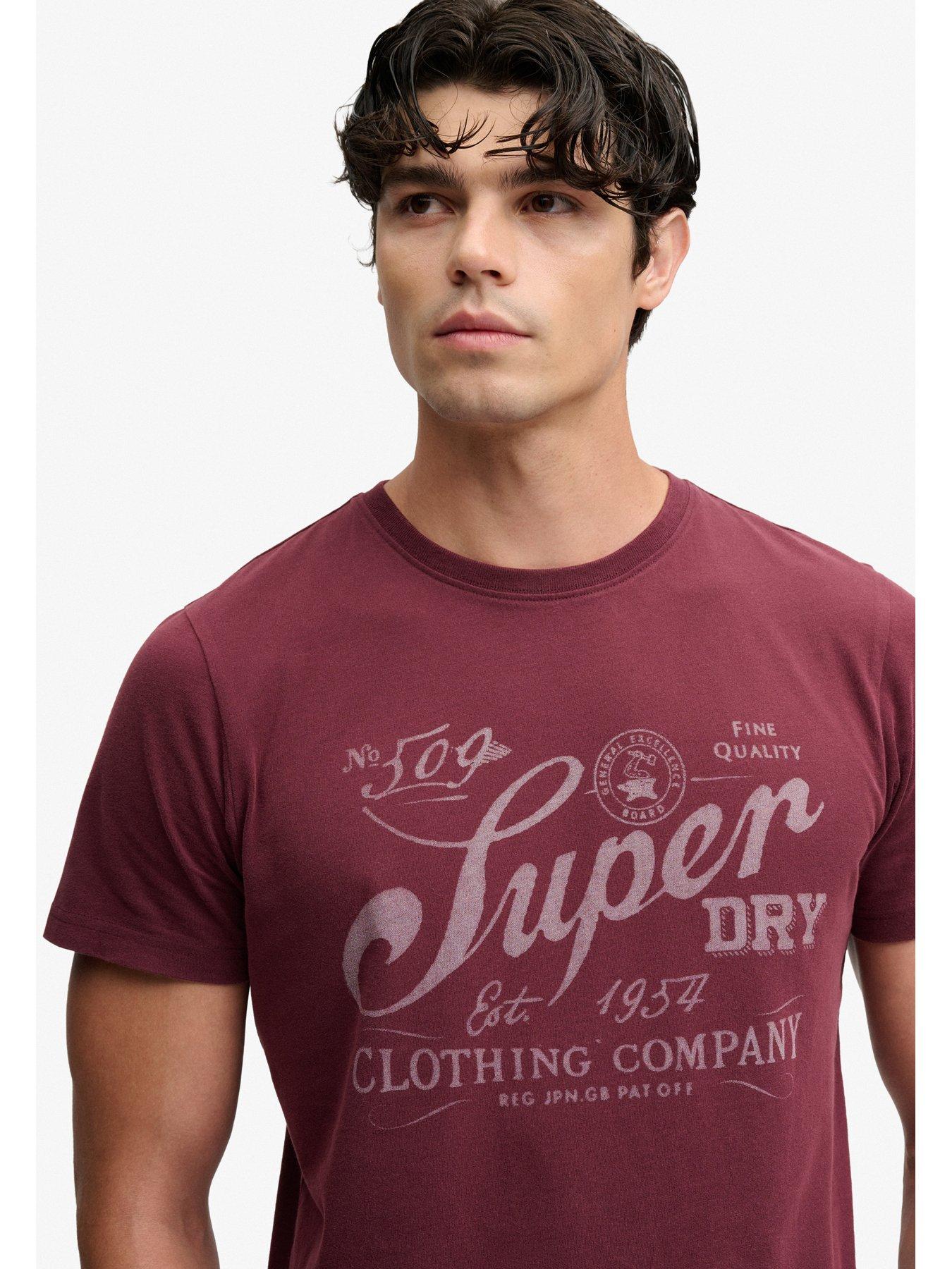 Image 4 of 7 of Superdry Mens Vintage Workwear Print Relaxed Fit Graphic T-Shirt - Red