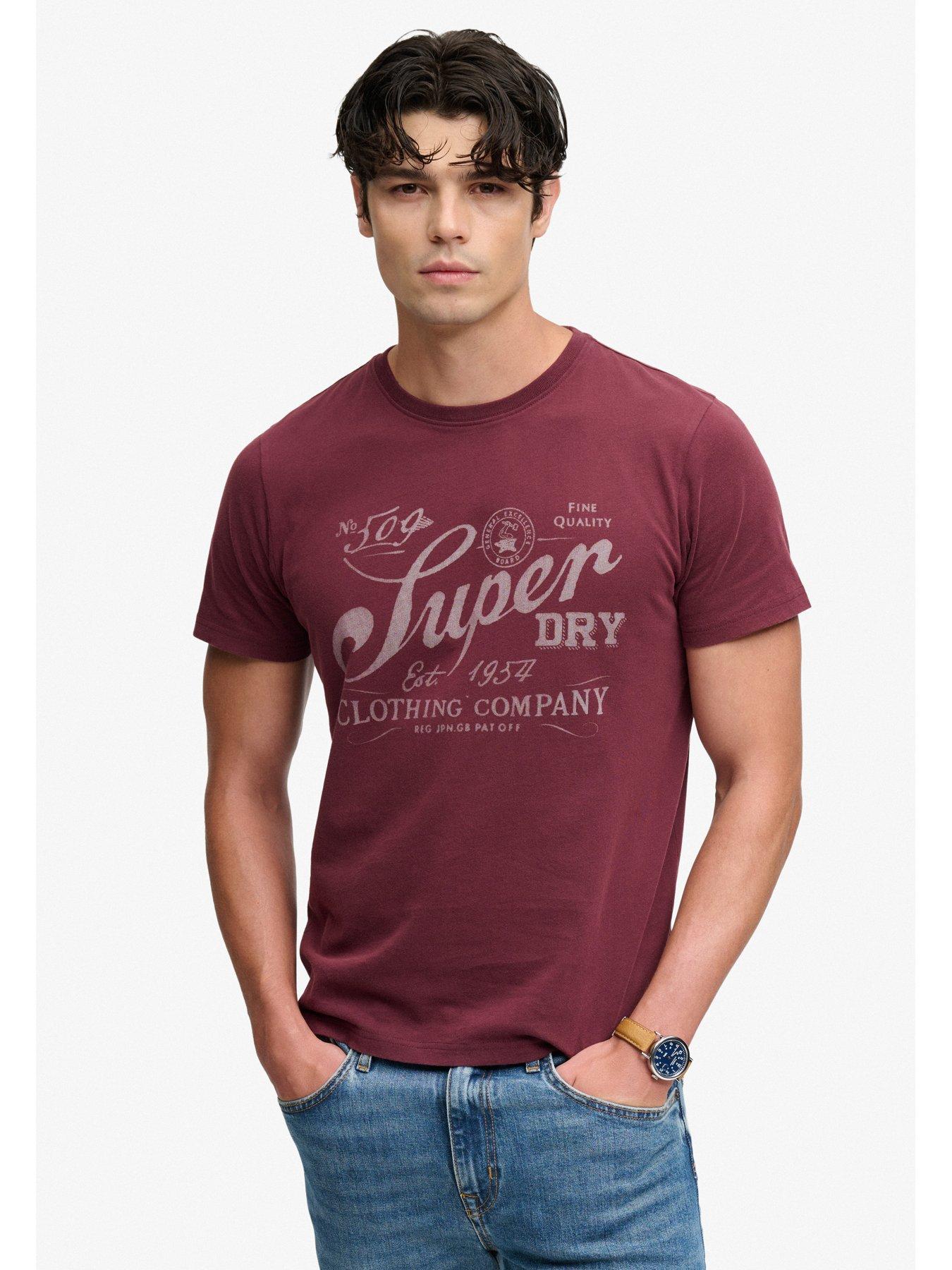 Image 5 of 7 of Superdry Mens Vintage Workwear Print Relaxed Fit Graphic T-Shirt - Red