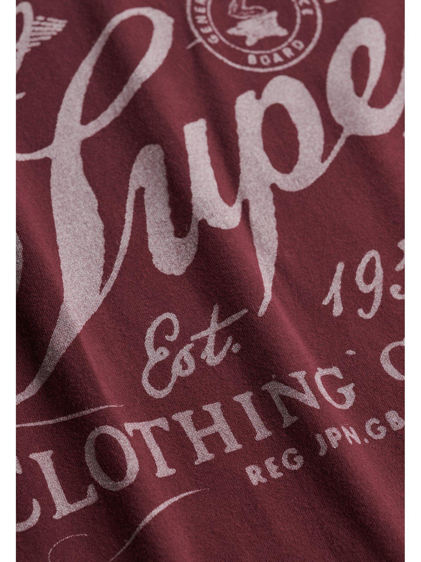 Image 6 of 7 of Superdry Mens Vintage Workwear Print Relaxed Fit Graphic T-Shirt - Red